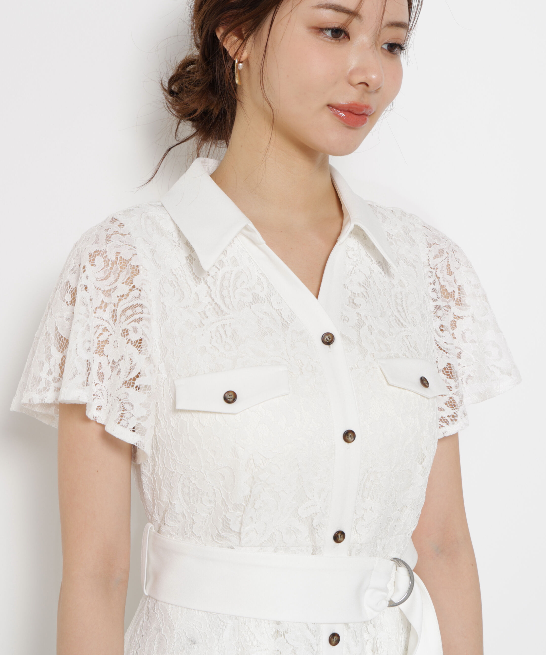 PROPORTION BODY DRESSING「レースシャツワンピース」|ワンピース|