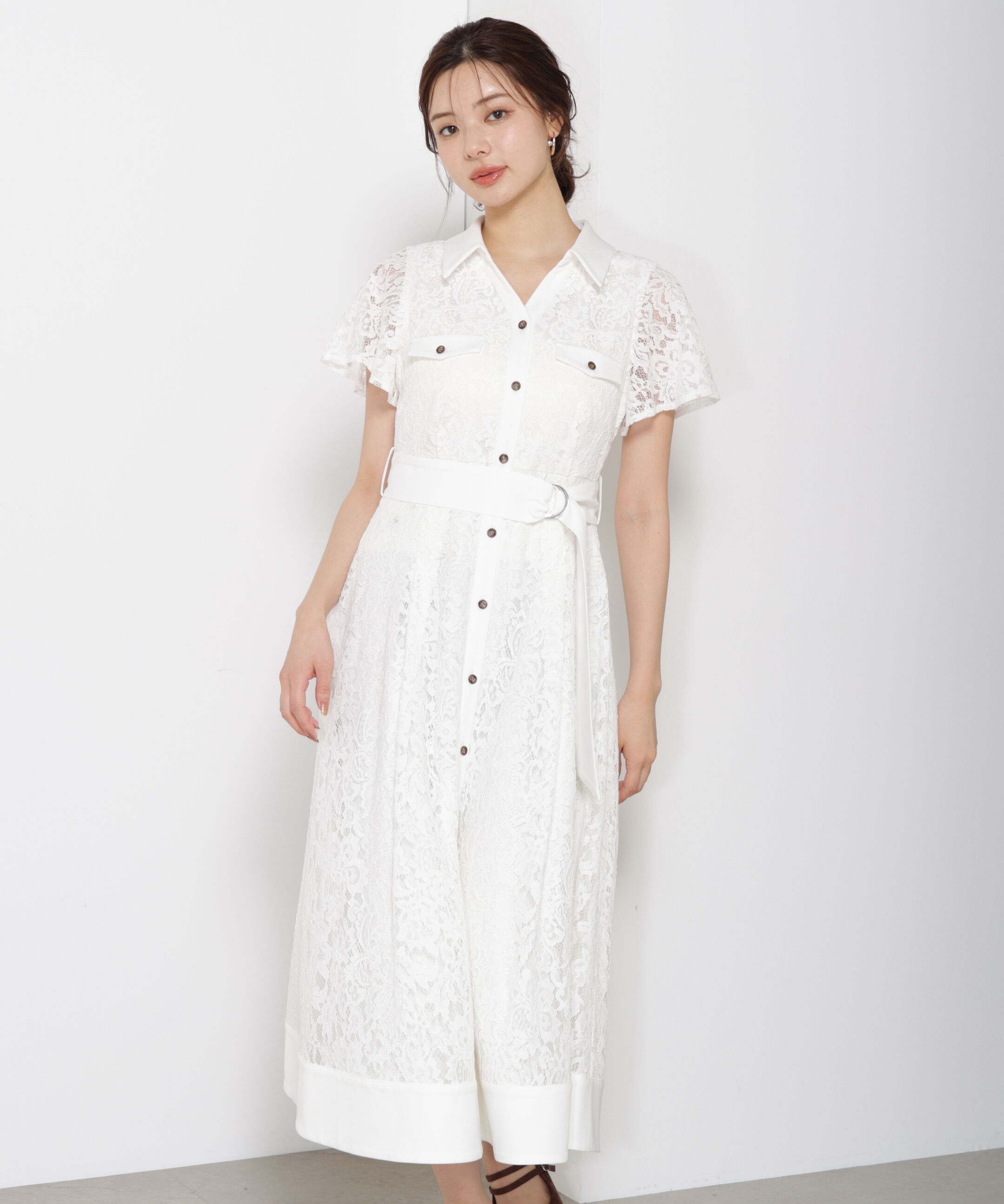 PROPORTION BODY DRESSING「レースシャツワンピース」|ワンピース|