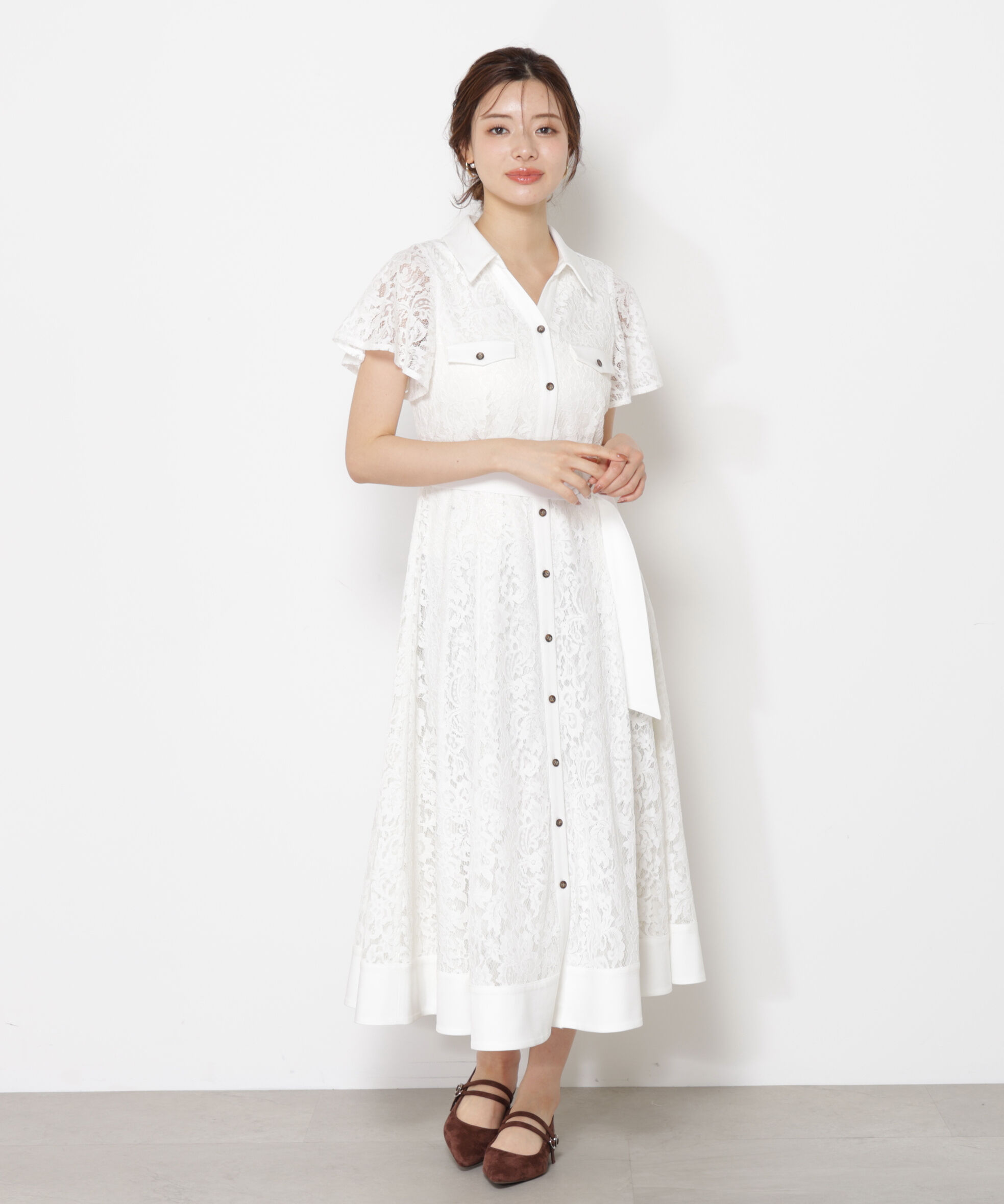 PROPORTION BODY DRESSING「レースシャツワンピース」|ワンピース|