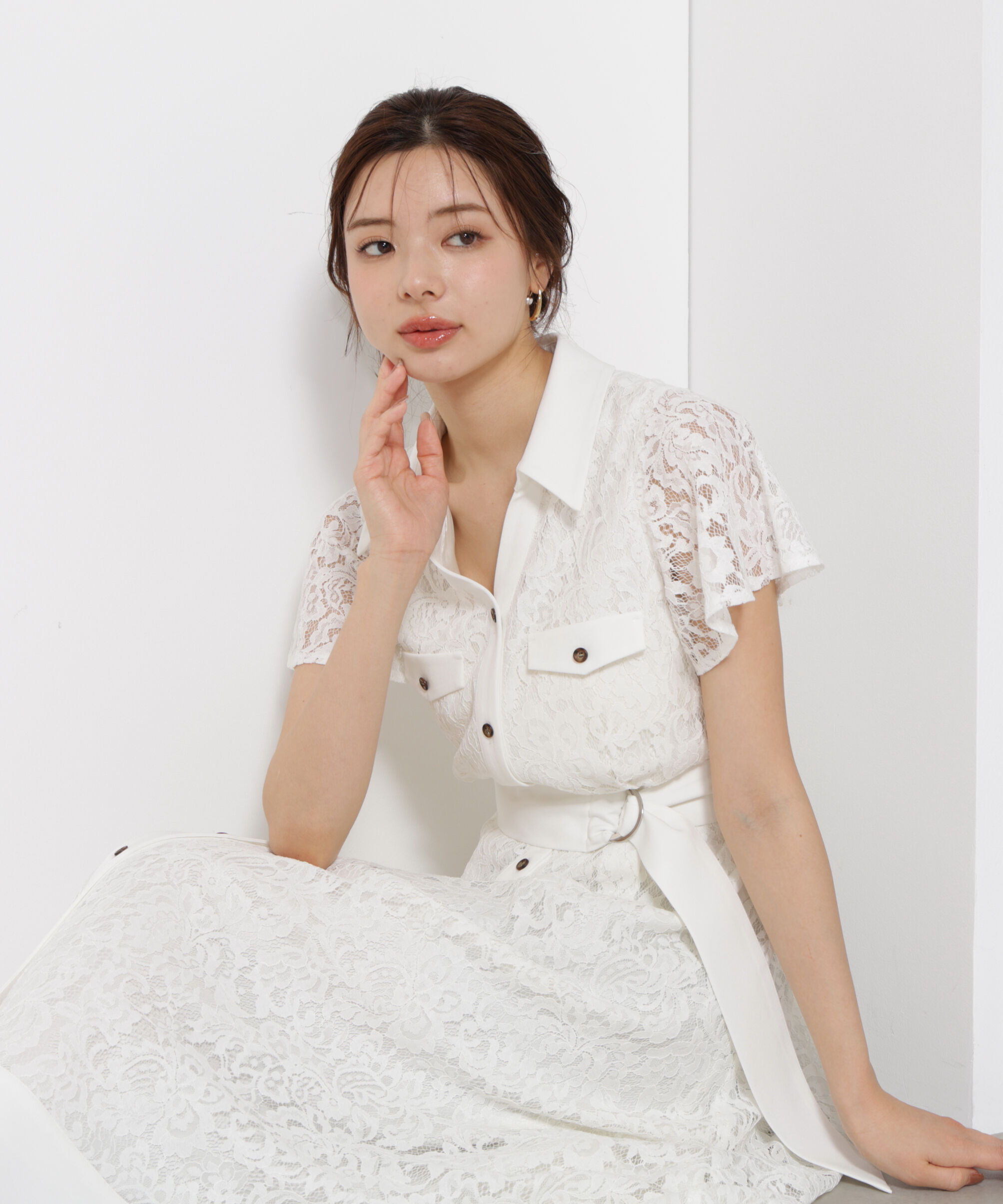 PROPORTION BODY DRESSING「レースシャツワンピース」|ワンピース|