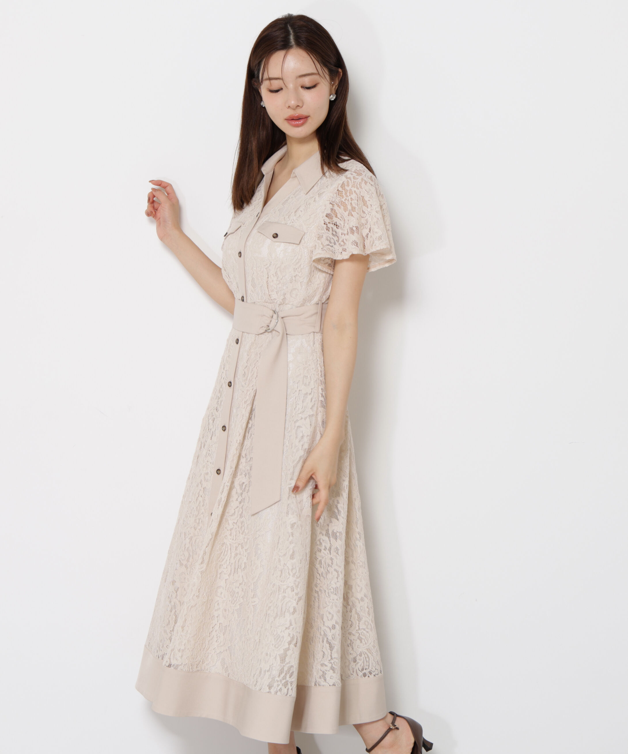 PROPORTION BODY DRESSING「レースシャツワンピース」|ワンピース|