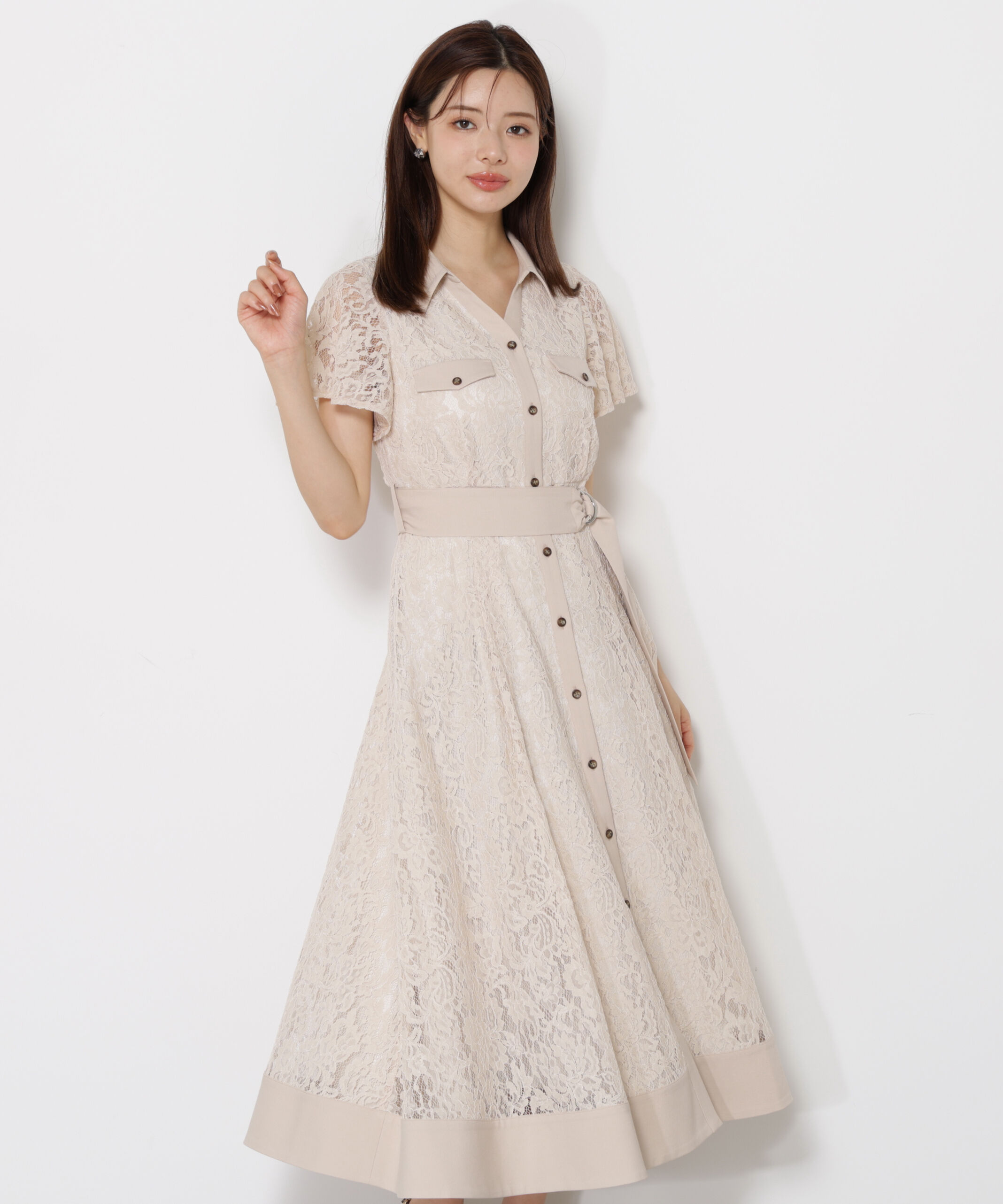 PROPORTION BODY DRESSING「レースシャツワンピース」|ワンピース|