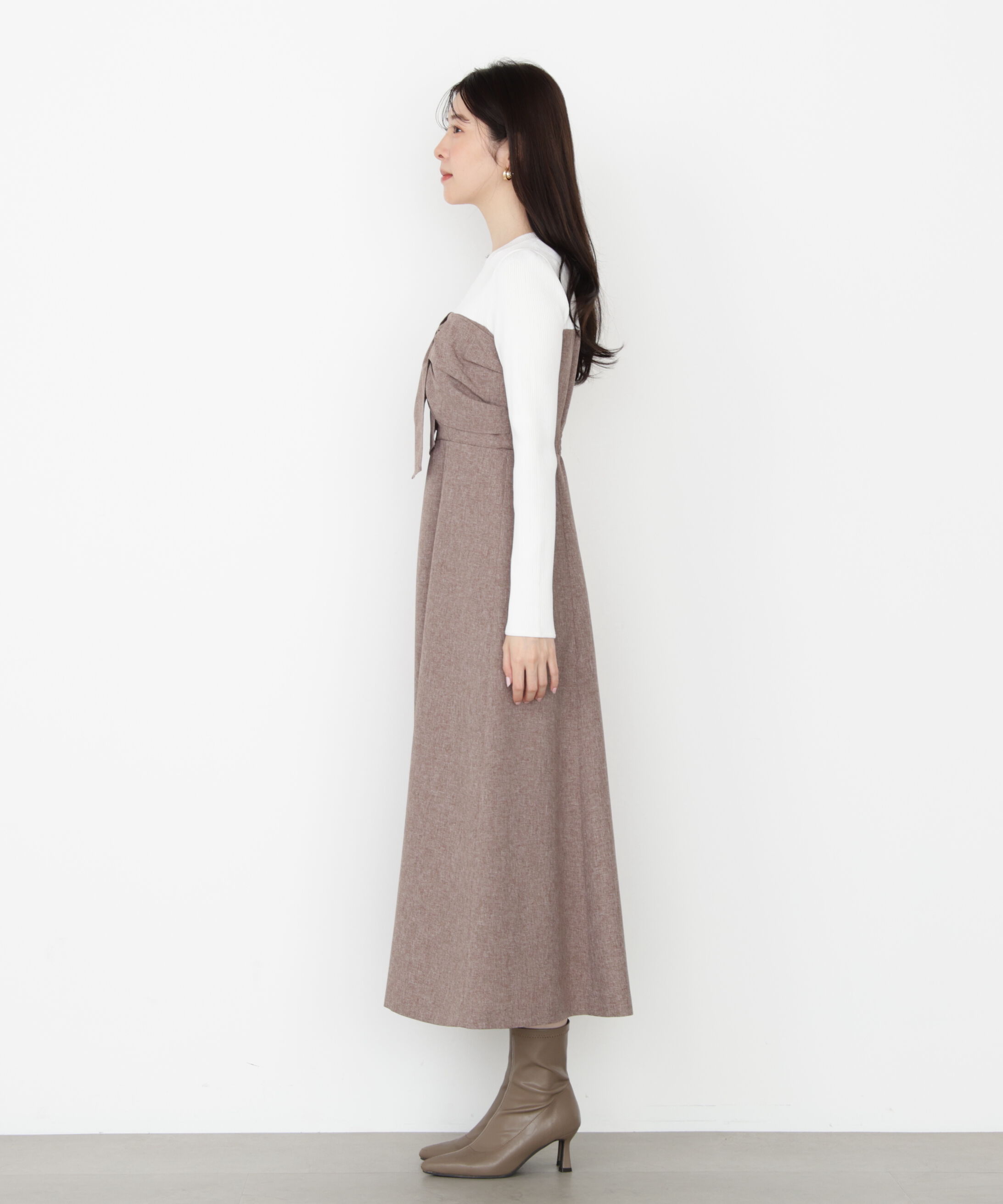 PROPORTION BODY DRESSING「フロントリボンドッキングワンピース 25AW」|ワンピース|