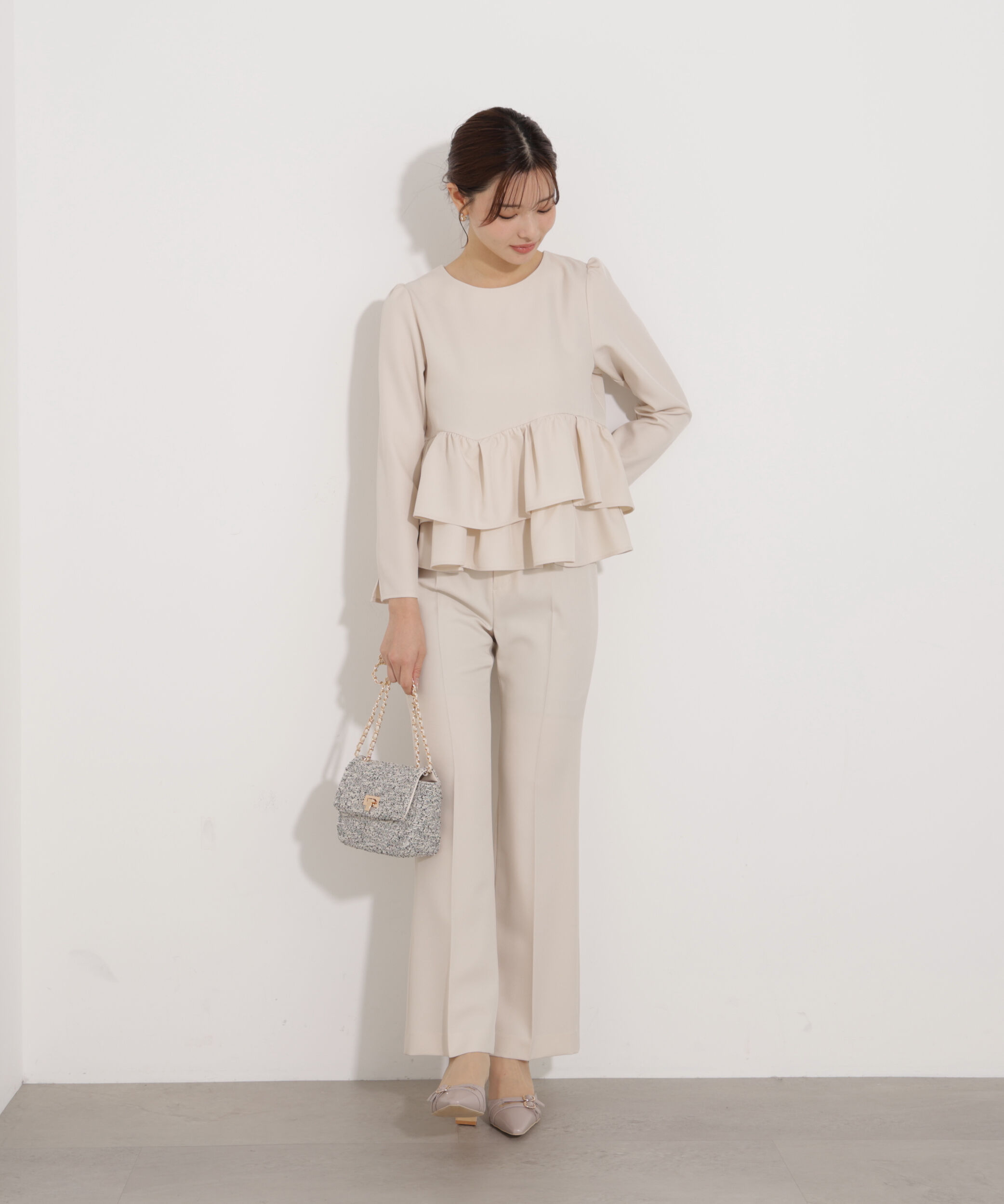 PROPORTION BODY DRESSING「＜ウォッシャブル＞ランダムヘムペプラムブラウス」|シャツ・ブラウス|