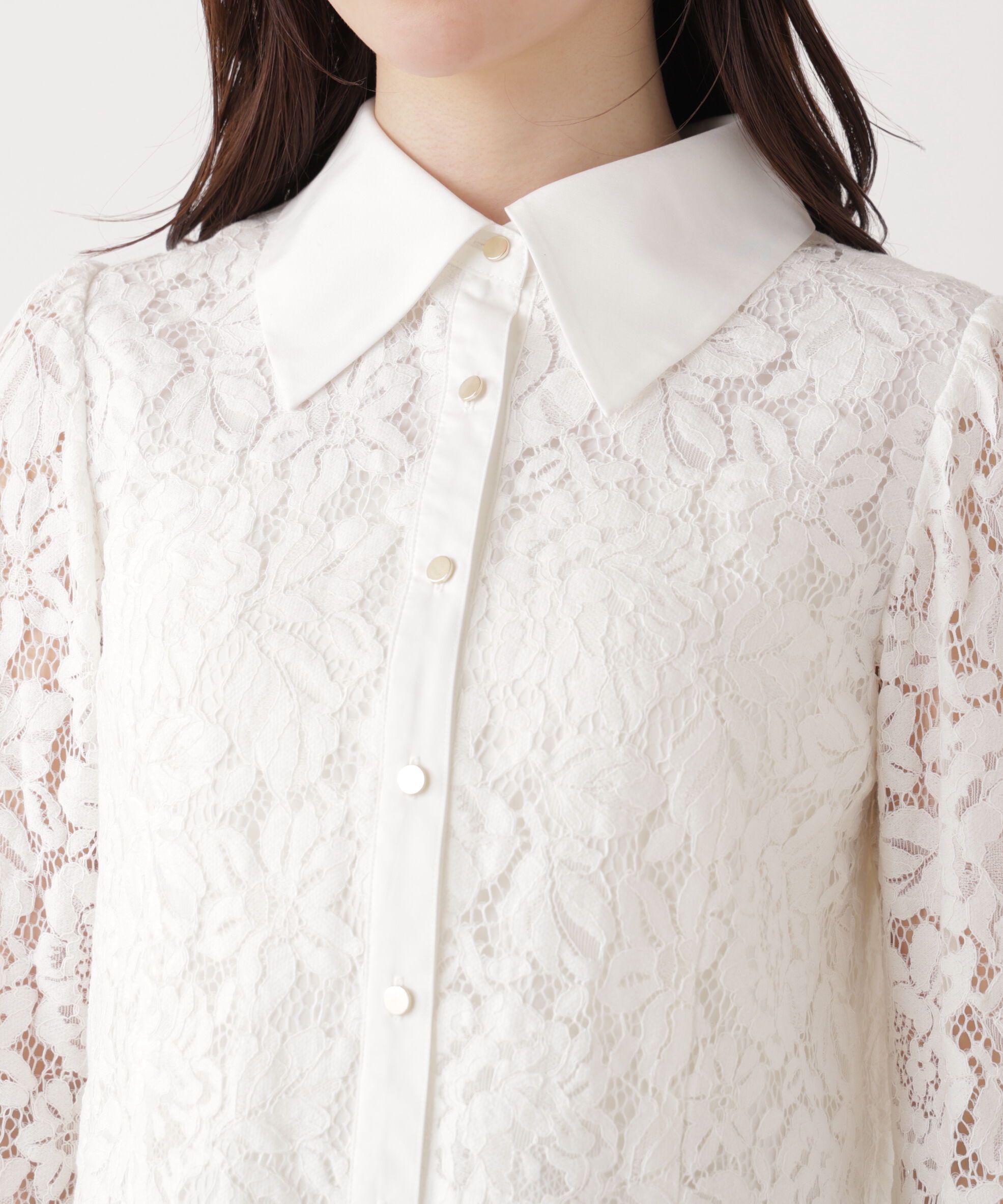 PROPORTION BODY DRESSING「ビッグ衿レースブラウス　26SS」|シャツ・ブラウス|