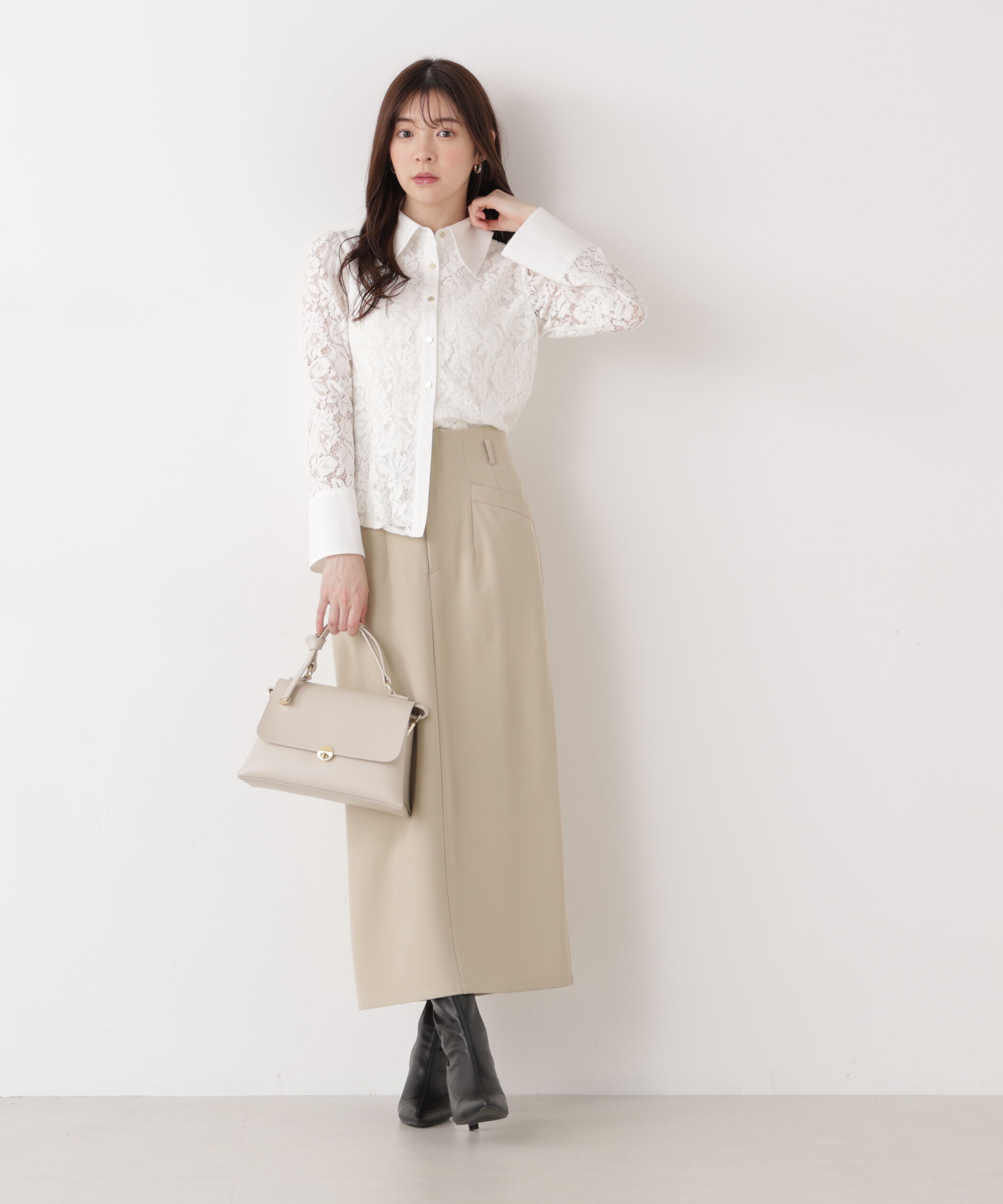 PROPORTION BODY DRESSING「ビッグ衿レースブラウス　26SS」|シャツ・ブラウス|