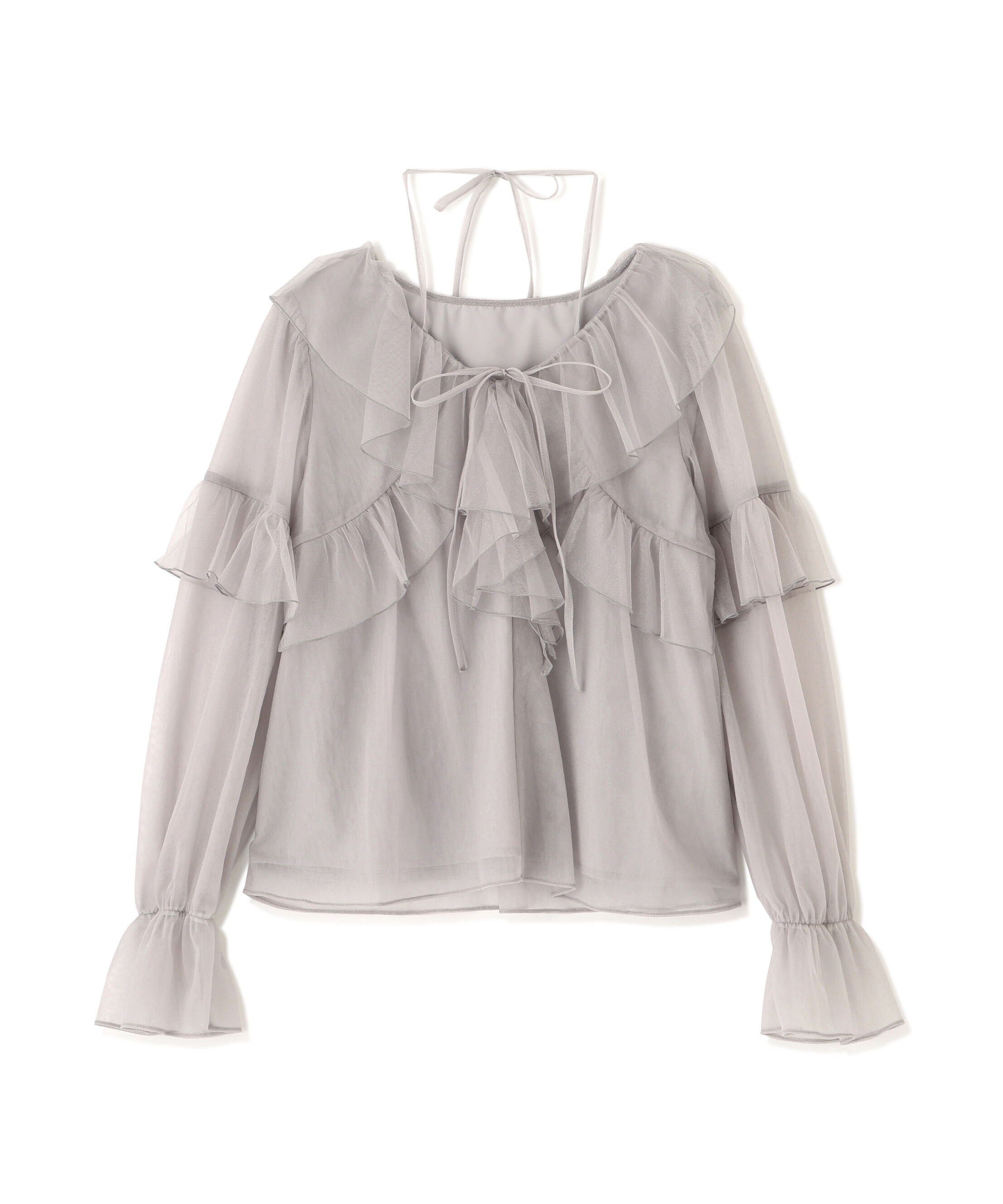 PROPORTION BODY DRESSING「チュールラッフルブラウス　26SS」|シャツ・ブラウス|