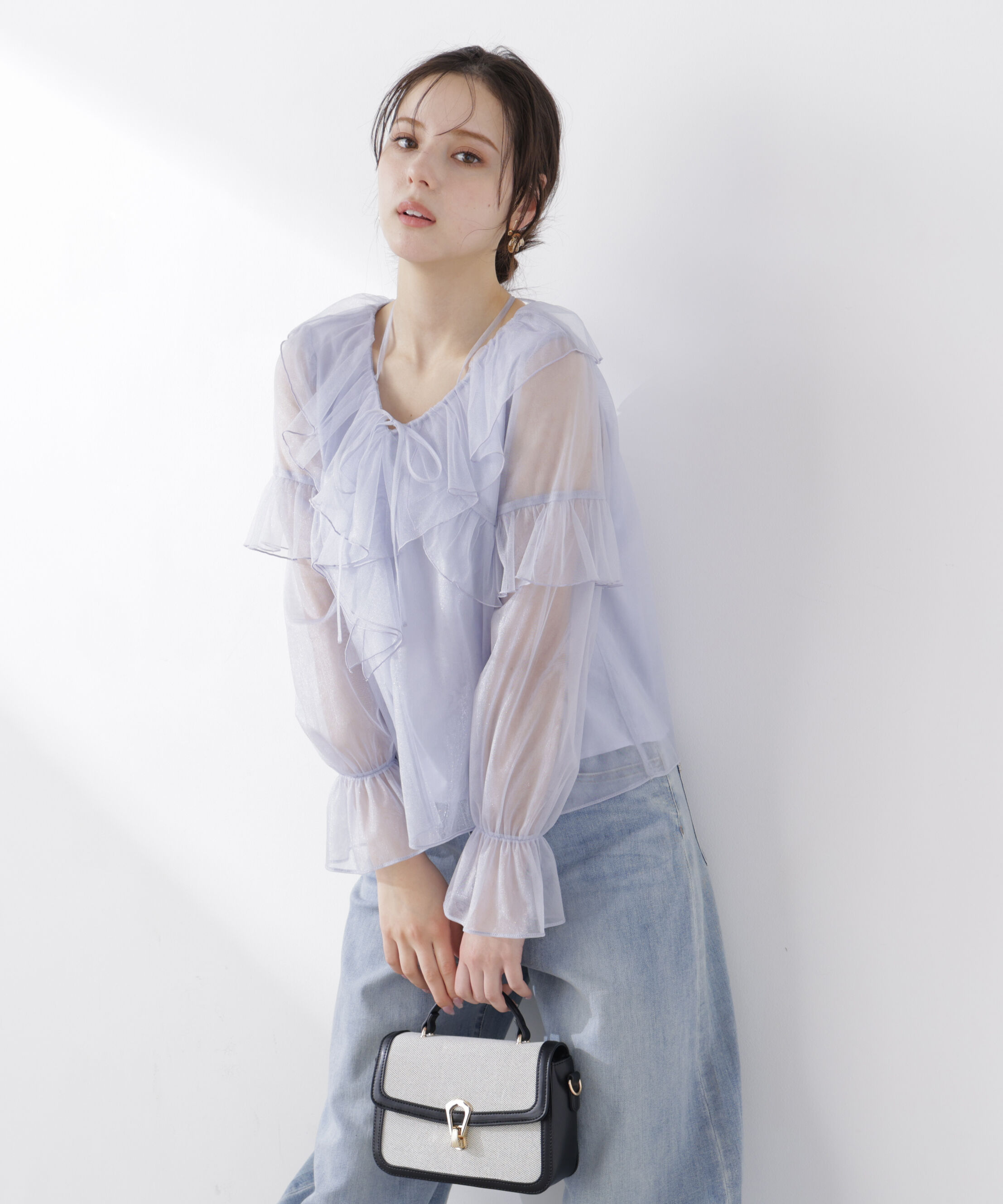 PROPORTION BODY DRESSING「チュールラッフルブラウス　26SS」|シャツ・ブラウス|