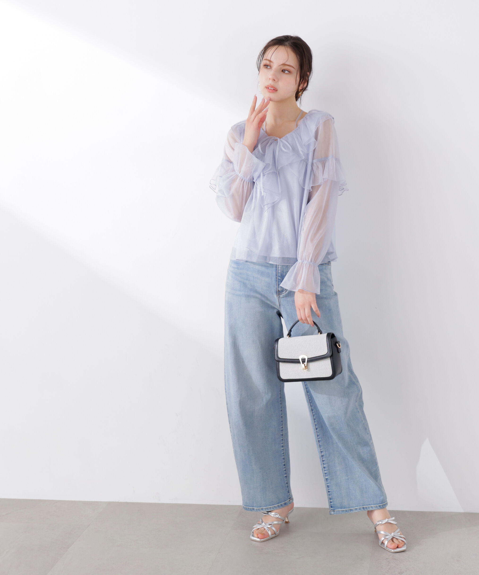 PROPORTION BODY DRESSING「チュールラッフルブラウス　26SS」|シャツ・ブラウス|