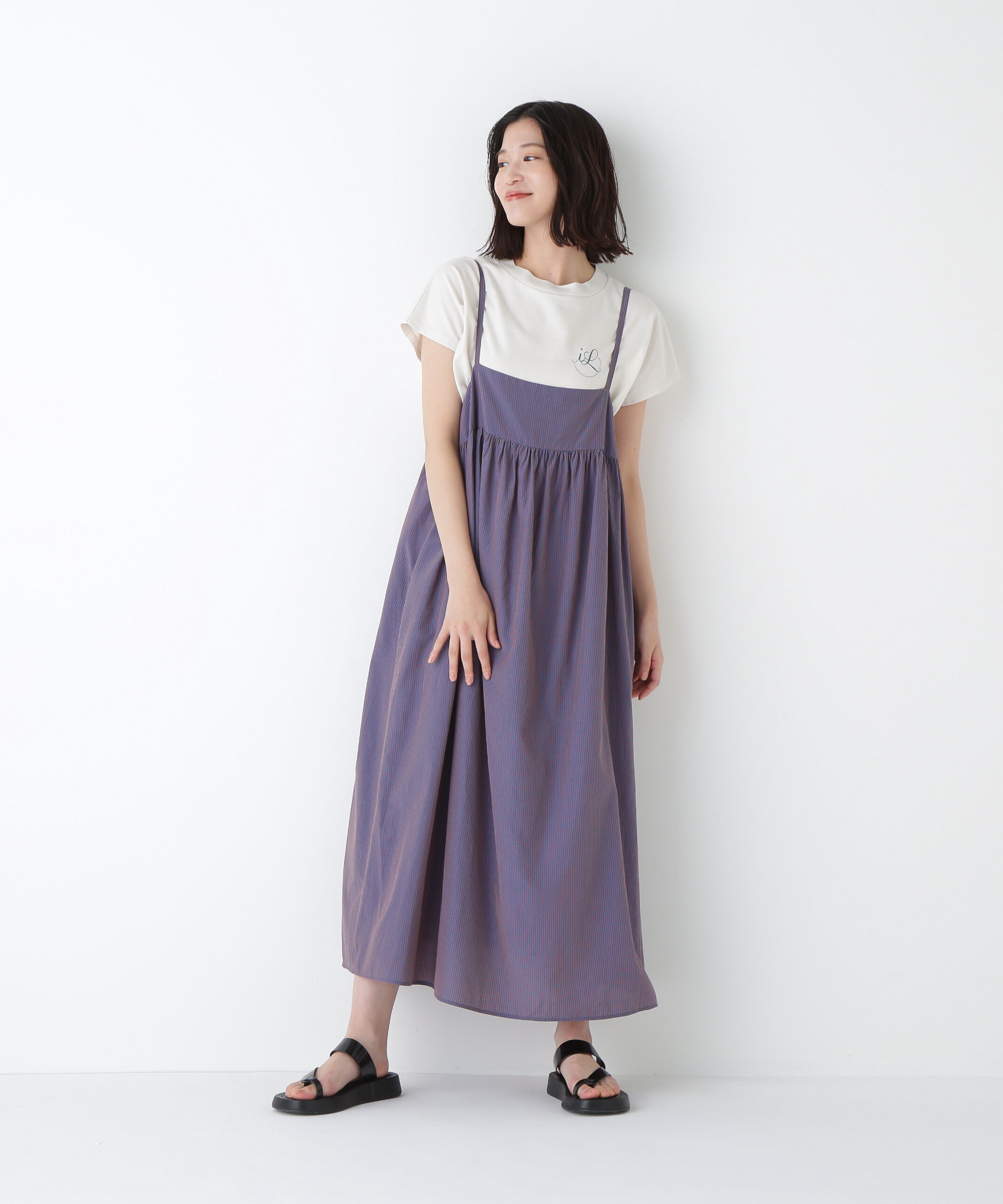  「◆ストライプローンキャミソールワンピース」|ワンピース|