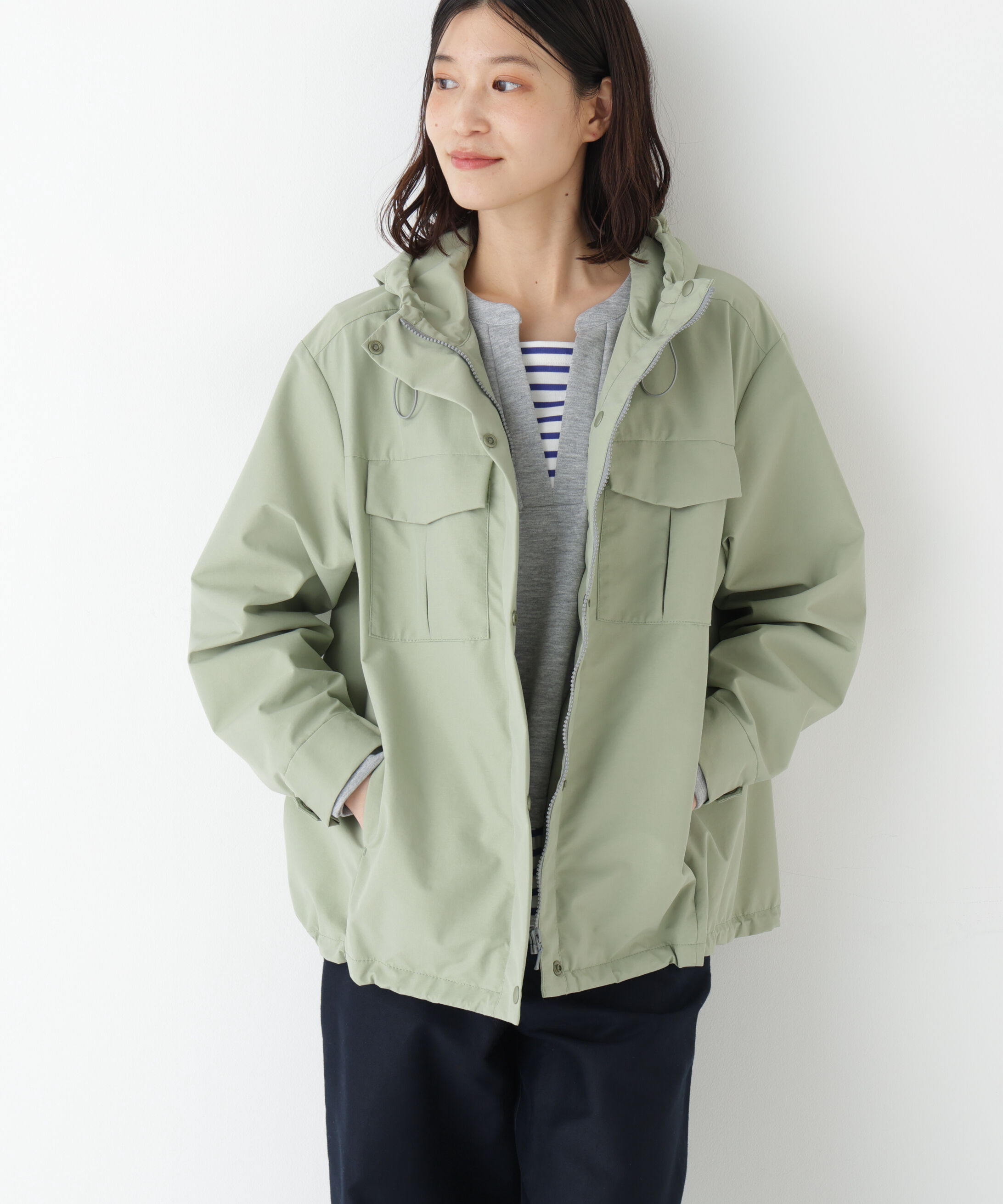  「◆３レイヤーマウンテンパーカー」|ブルゾン・スタジャン|カーキ