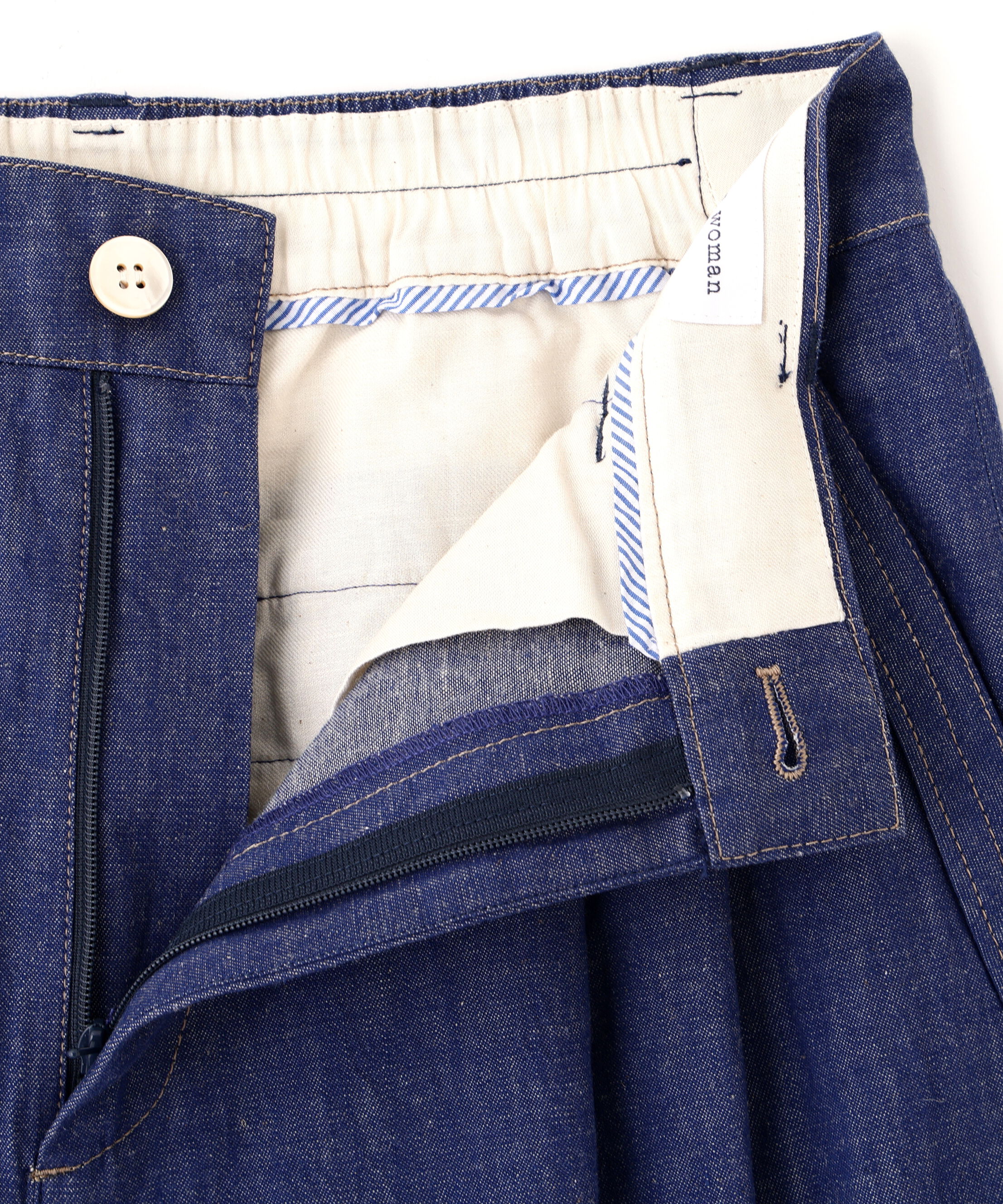  「◆綿麻ライトオンスデニムワイドパンツ」|その他|