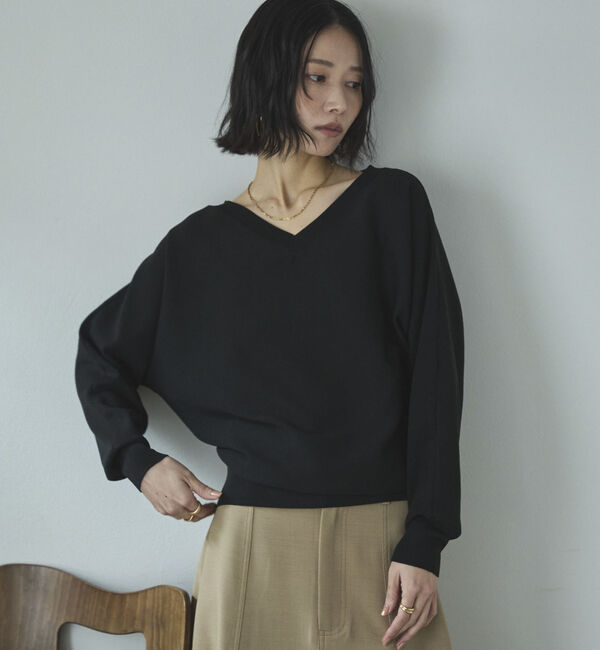 Doux archives「ウォッシャブルドルマンニット／」|ニット・セーター|BLACK
