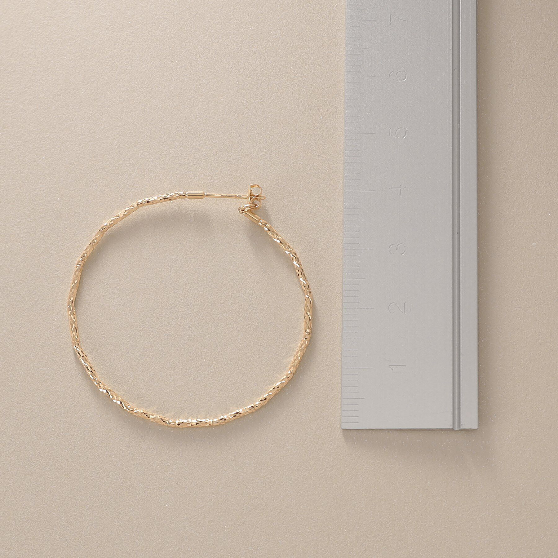 COCOSHNIK「K18ミラーカットビーズ フープピアス（小）」|ピアス|