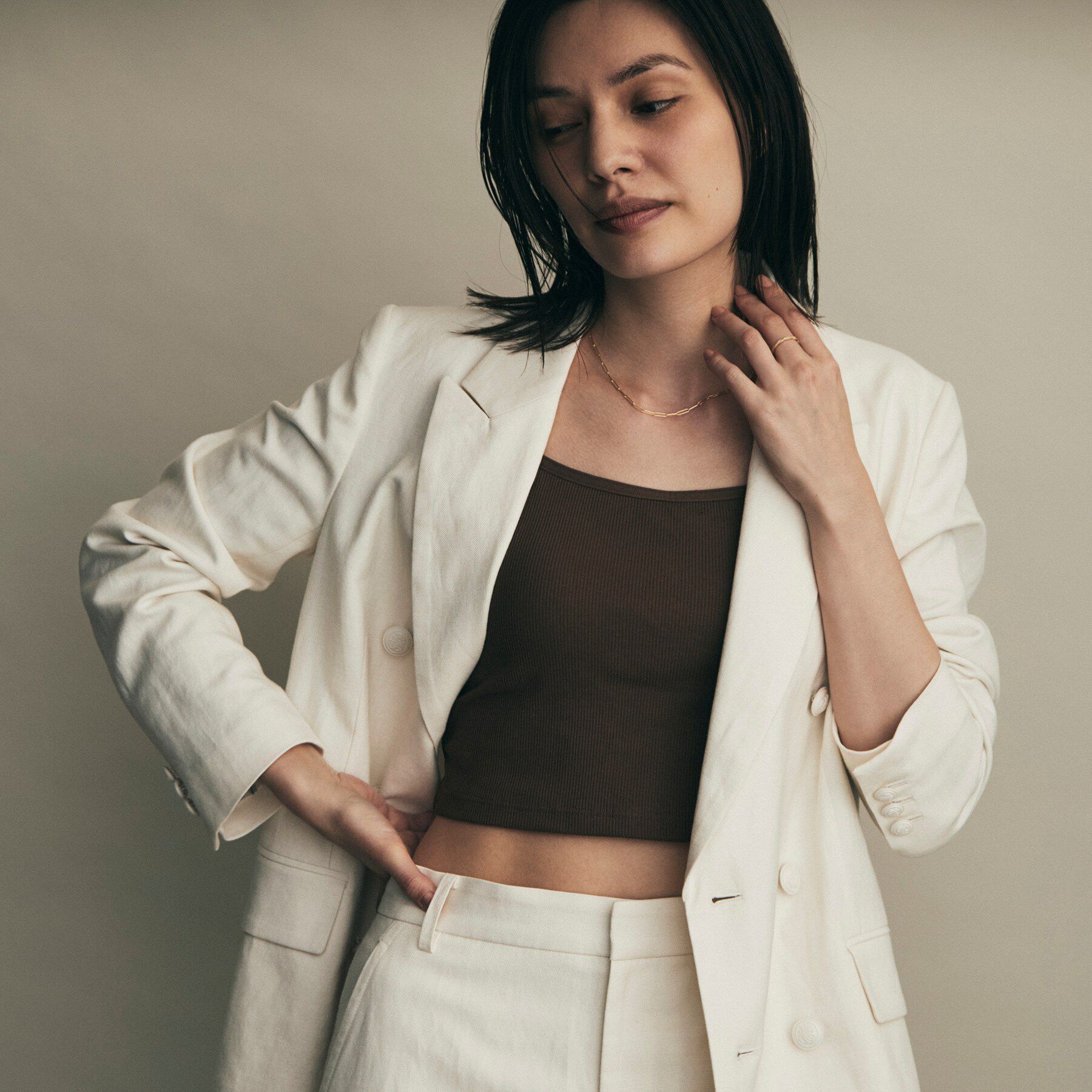 COCOSHNIK「K18PCロング ネックレス」|ネックレス|