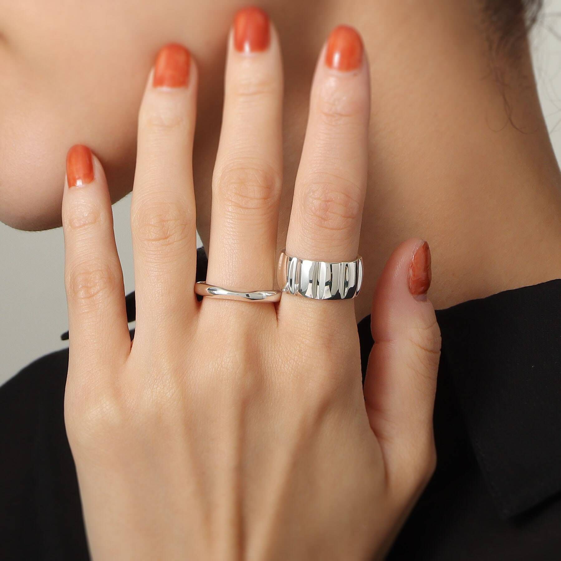 COCOSHNIK「シルバー アーチカットオフ リング」|リング|