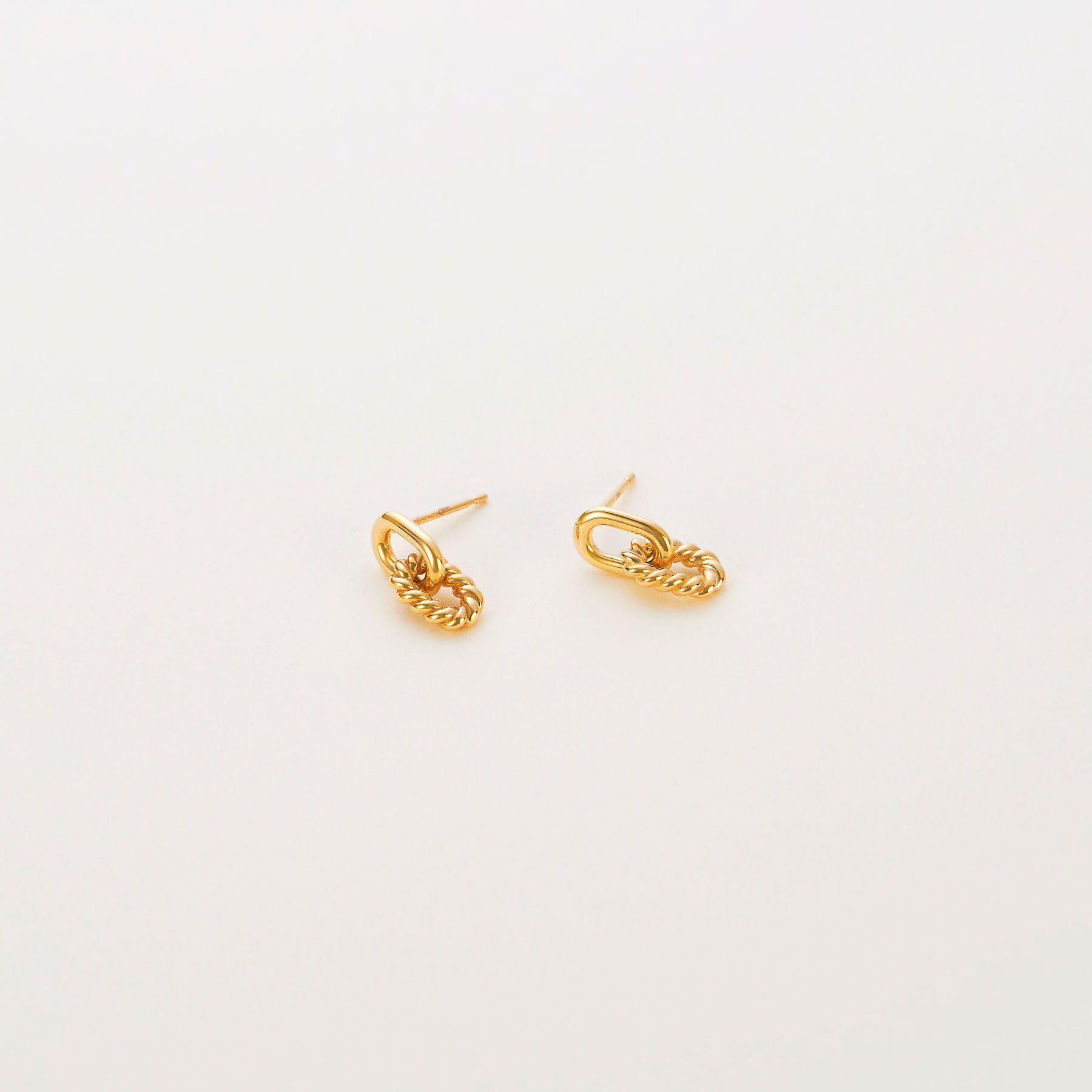 COCOSHNIK「K10縄目リンク スタッドピアス」|ピアス|