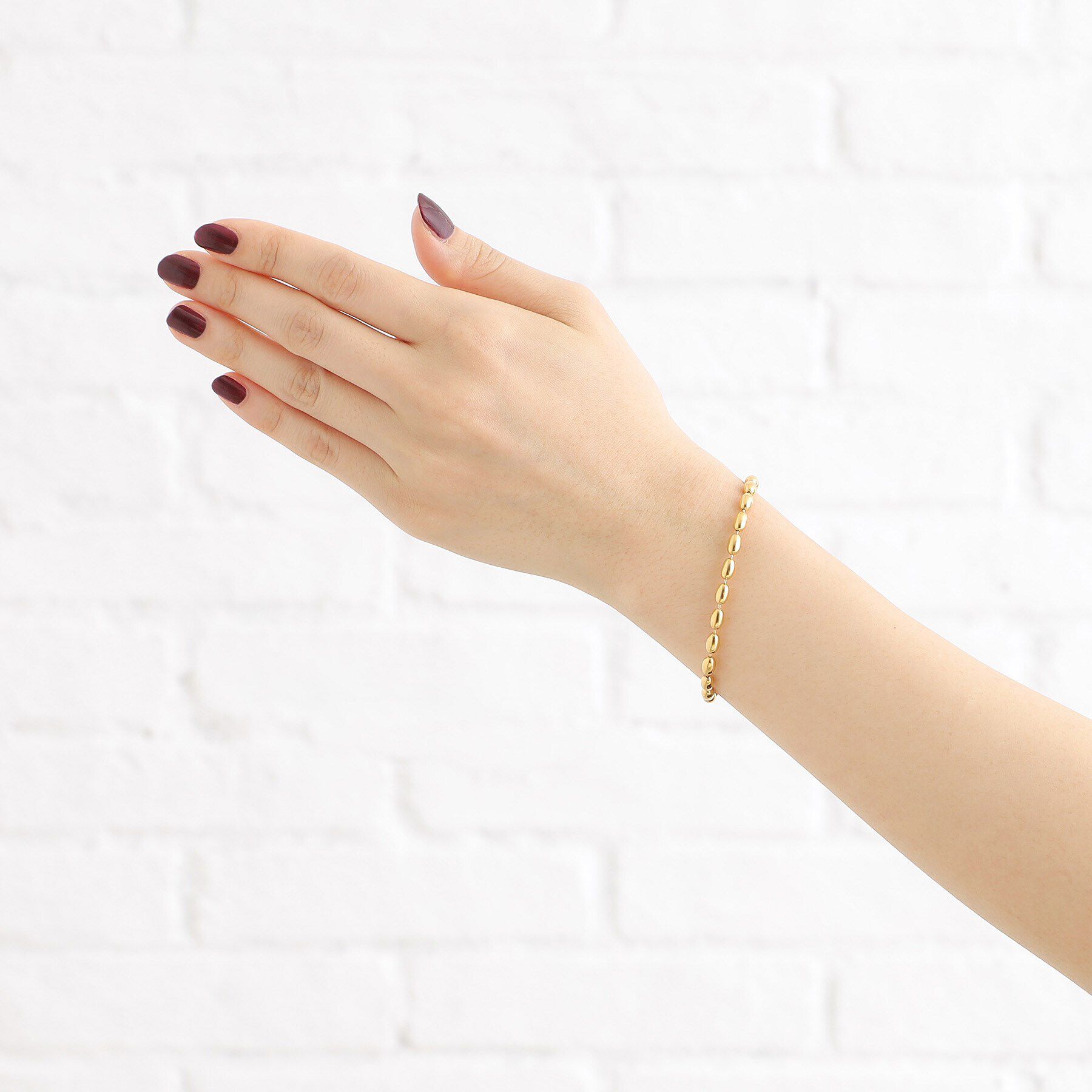 COCOSHNIK ONKITSCH「シルバー デザインチェーン オーバルボールL ブレスレット GP」|ブレスレット・バングル|