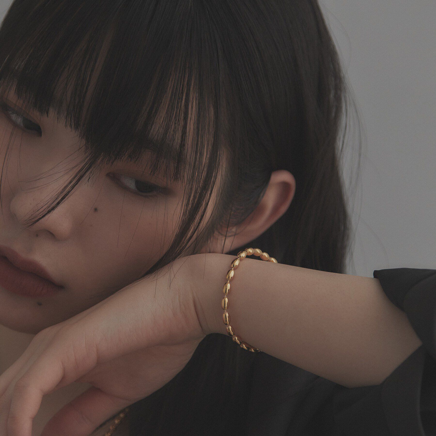 COCOSHNIK ONKITSCH「シルバー デザインチェーン オーバルボールL ブレスレット GP」|ブレスレット・バングル|