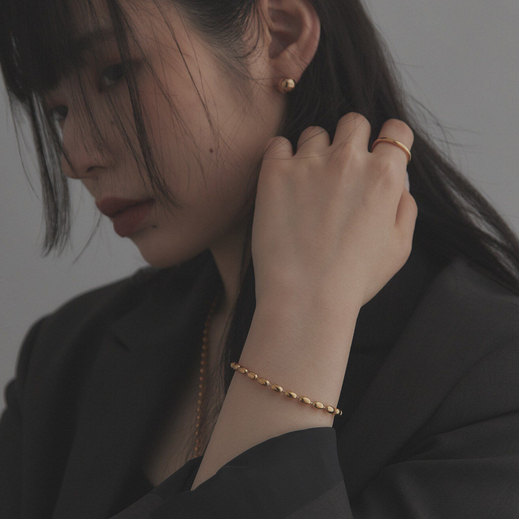 COCOSHNIK ONKITSCH「シルバー デザインチェーン オーバルボールL ブレスレット GP」|ブレスレット・バングル|