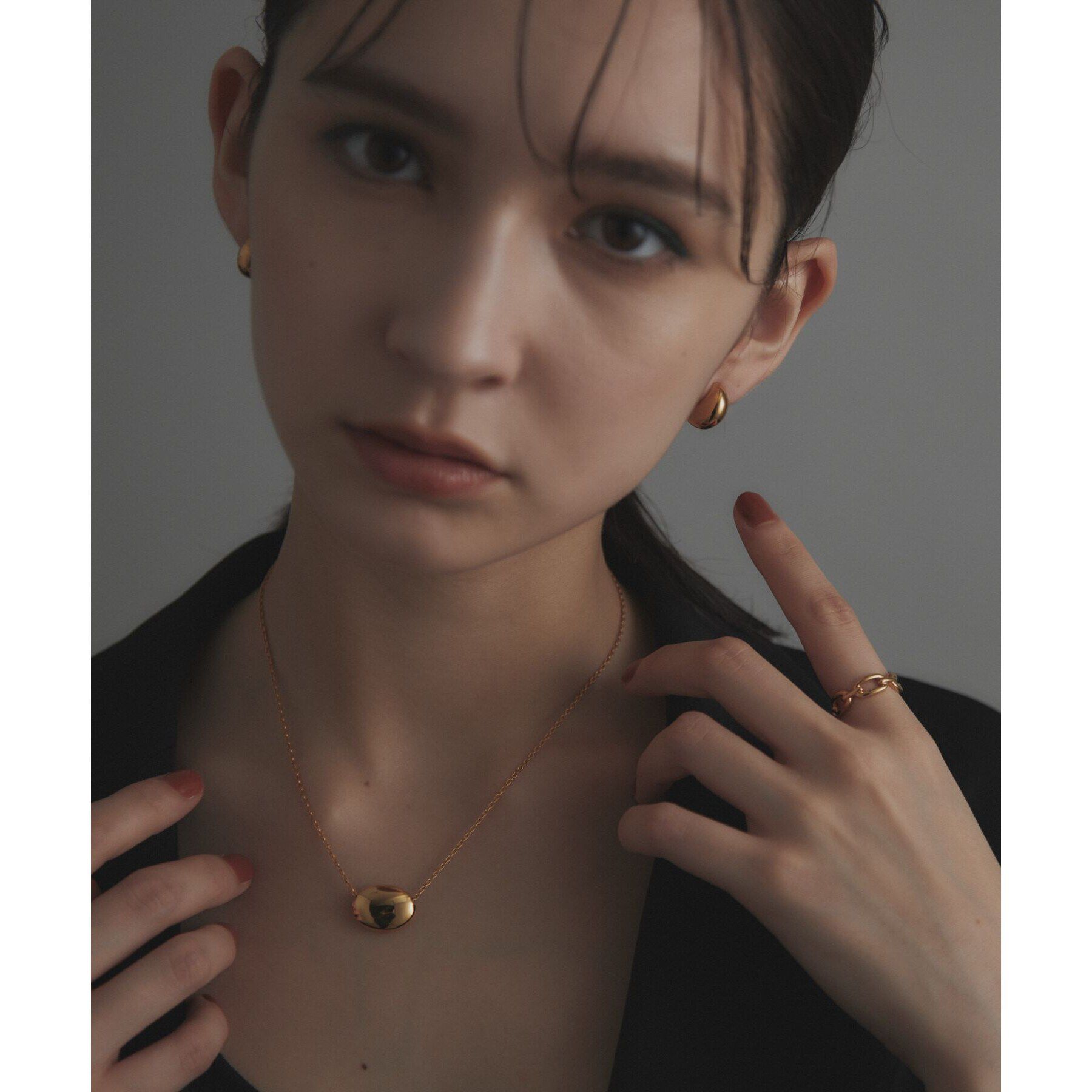 COCOSHNIK ONKITSCH「シルバー ホロウフープピアス ペアシェイプS GP」|ピアス|