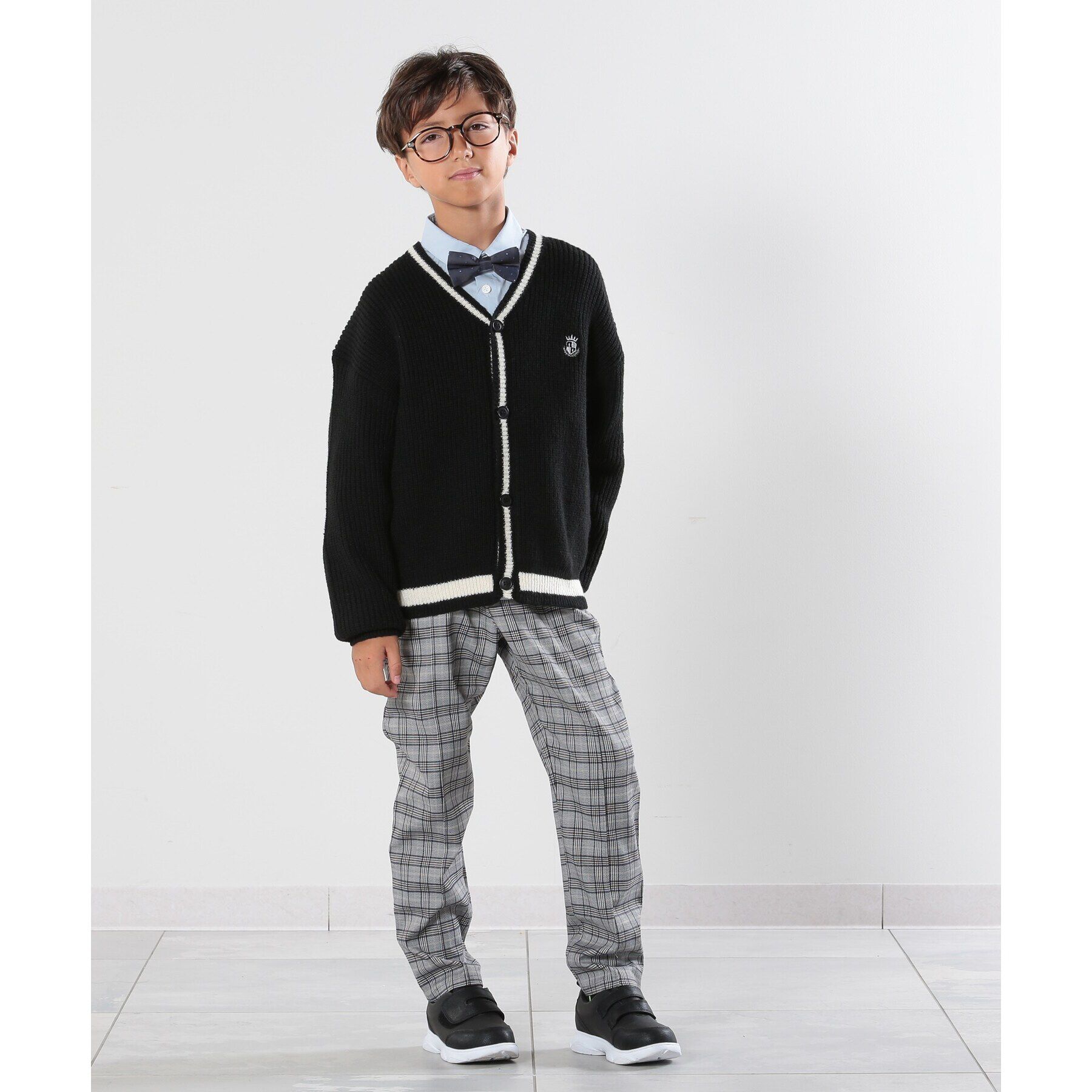 SHOO･LA･RUE「【100-140cm/プチセレ】ラインニットカーディガン」|カーディガン|