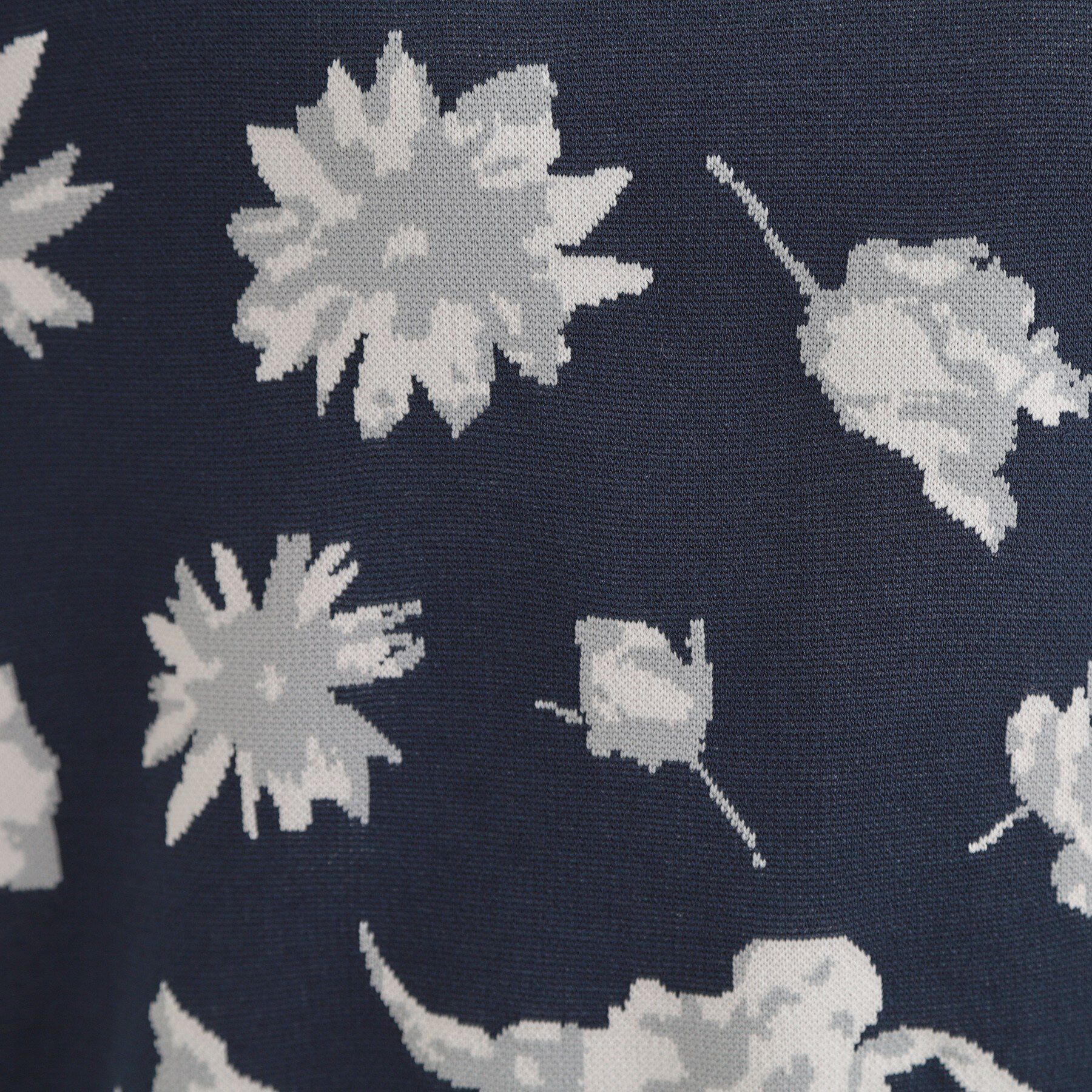 SHOO･LA･RUE「【洗濯機可/S-LL】ゆるシルエット 甘すぎない　大人の花柄もちもちニット」|ニット・セーター|