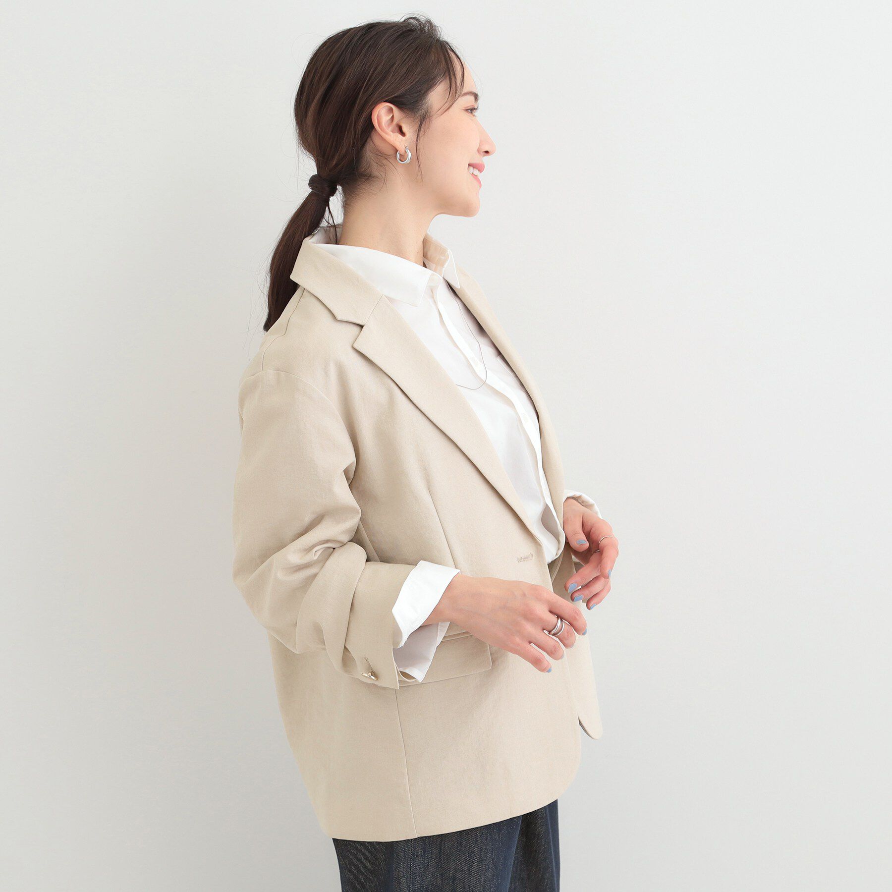 SHOO･LA･RUE「【S-LL/セットアップ可/イージーケア/UV】オンにもオフにも 軽やかシングルジャケット」|テーラードジャケット|