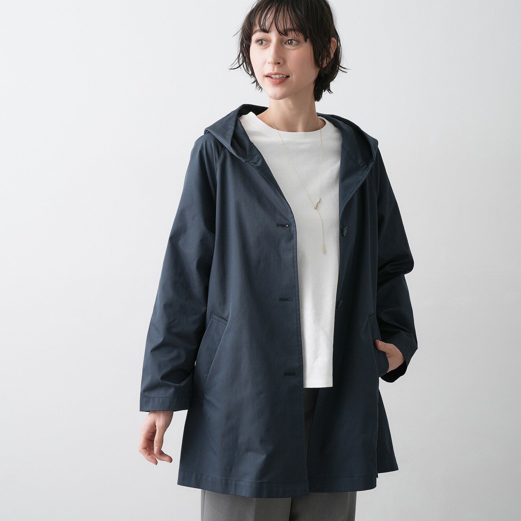 Dessin「【洗える】フードトレンチコート」|その他|ネイビー(094)