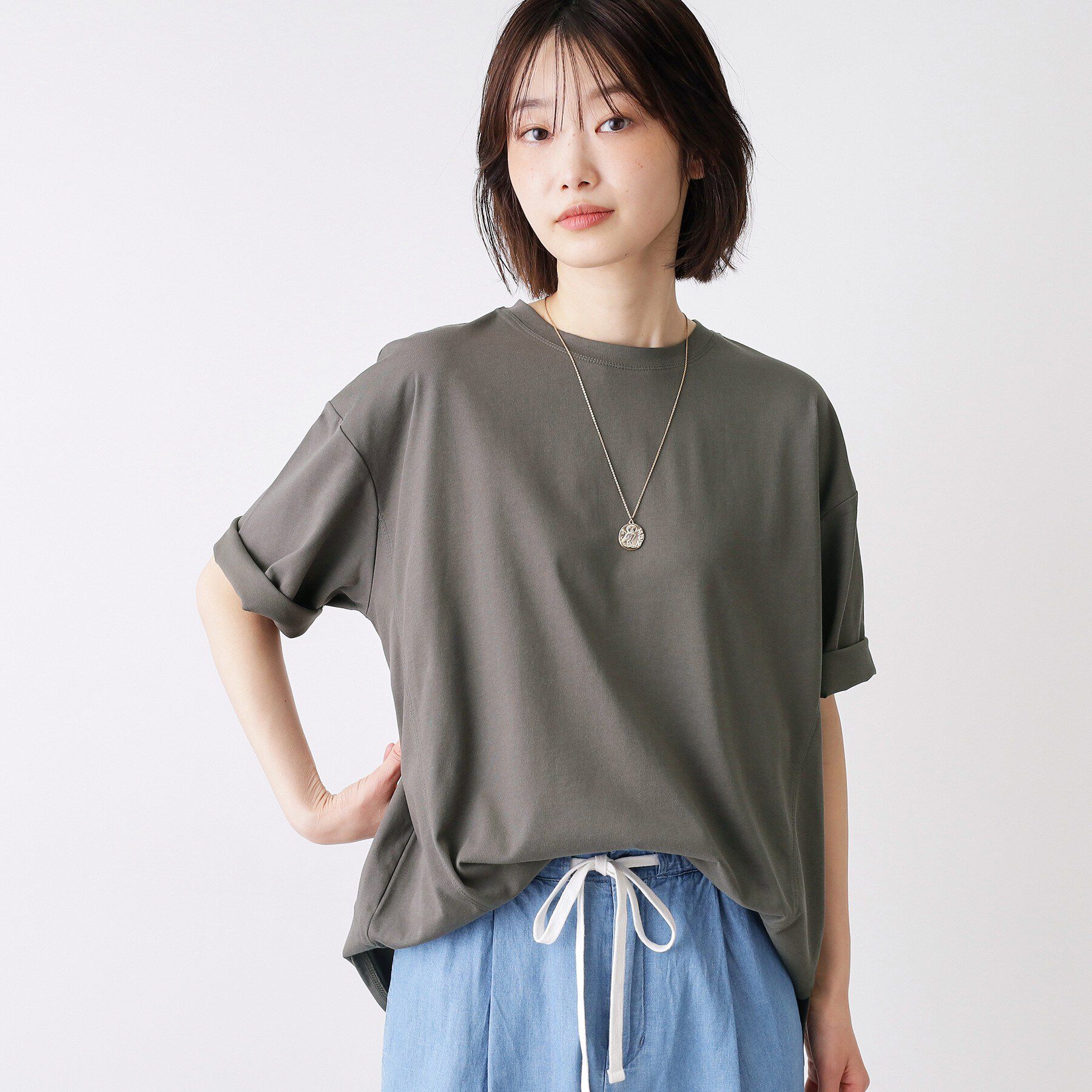 Dessin「【UVカット/接触冷感】プレーティングTシャツ」|Tシャツ・カットソー|