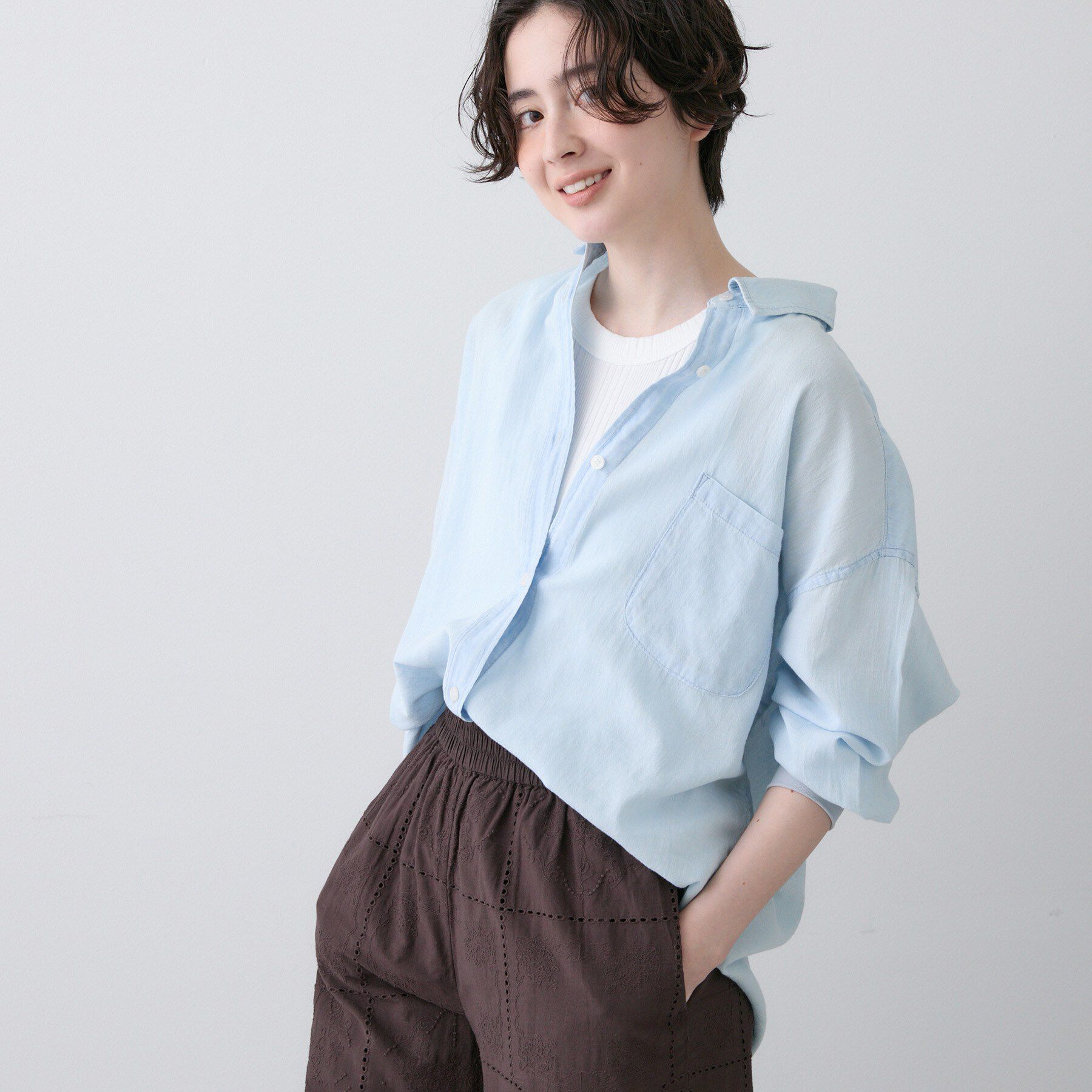 Dessin「【洗える】2オンスシアーデニムシャツ」|シャツ・ブラウス|