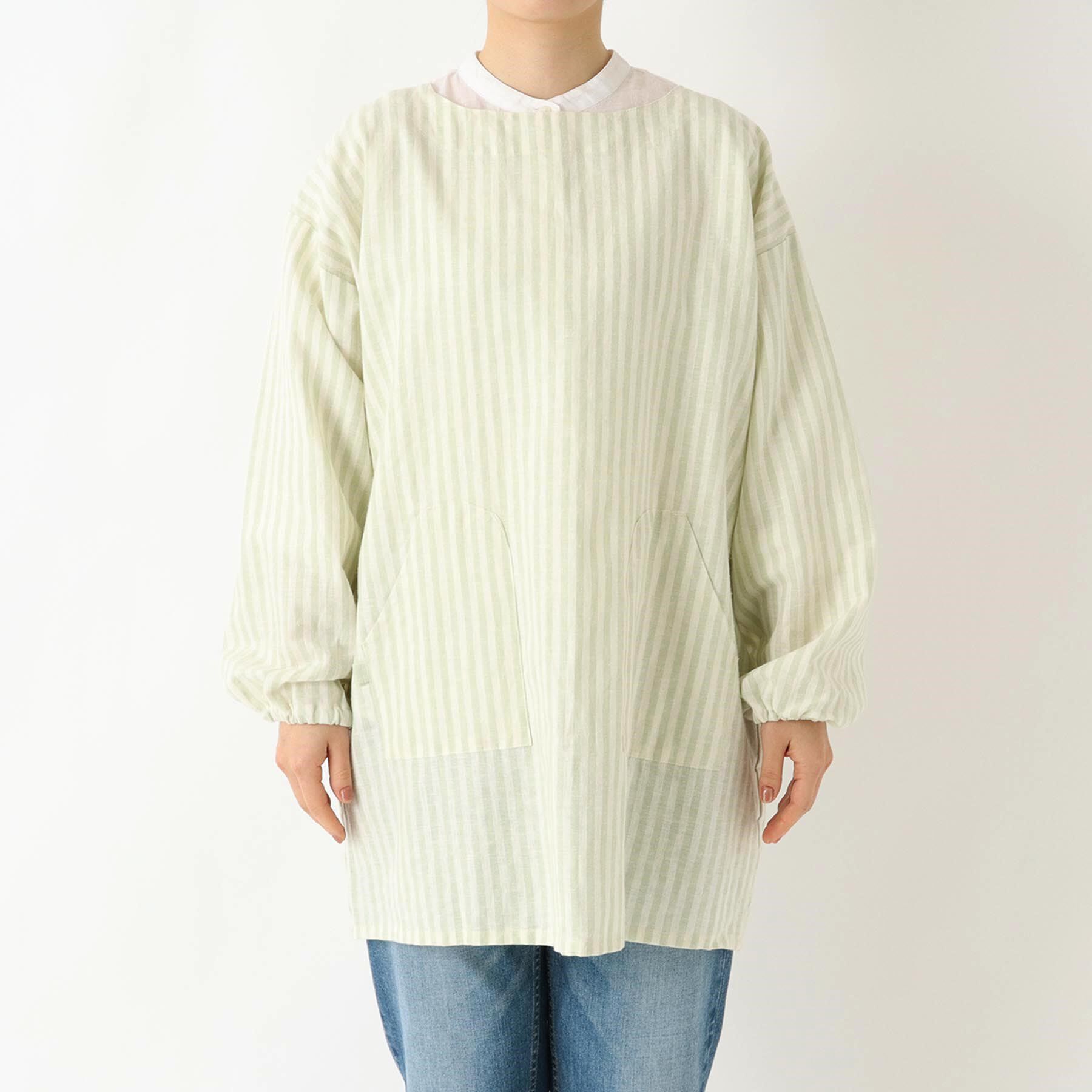 212 KITCHEN STORE「ブロックストライプ リネンコットン スモック LGR ＜212Kオリジナル ＞」|食器・キッチングッズ|