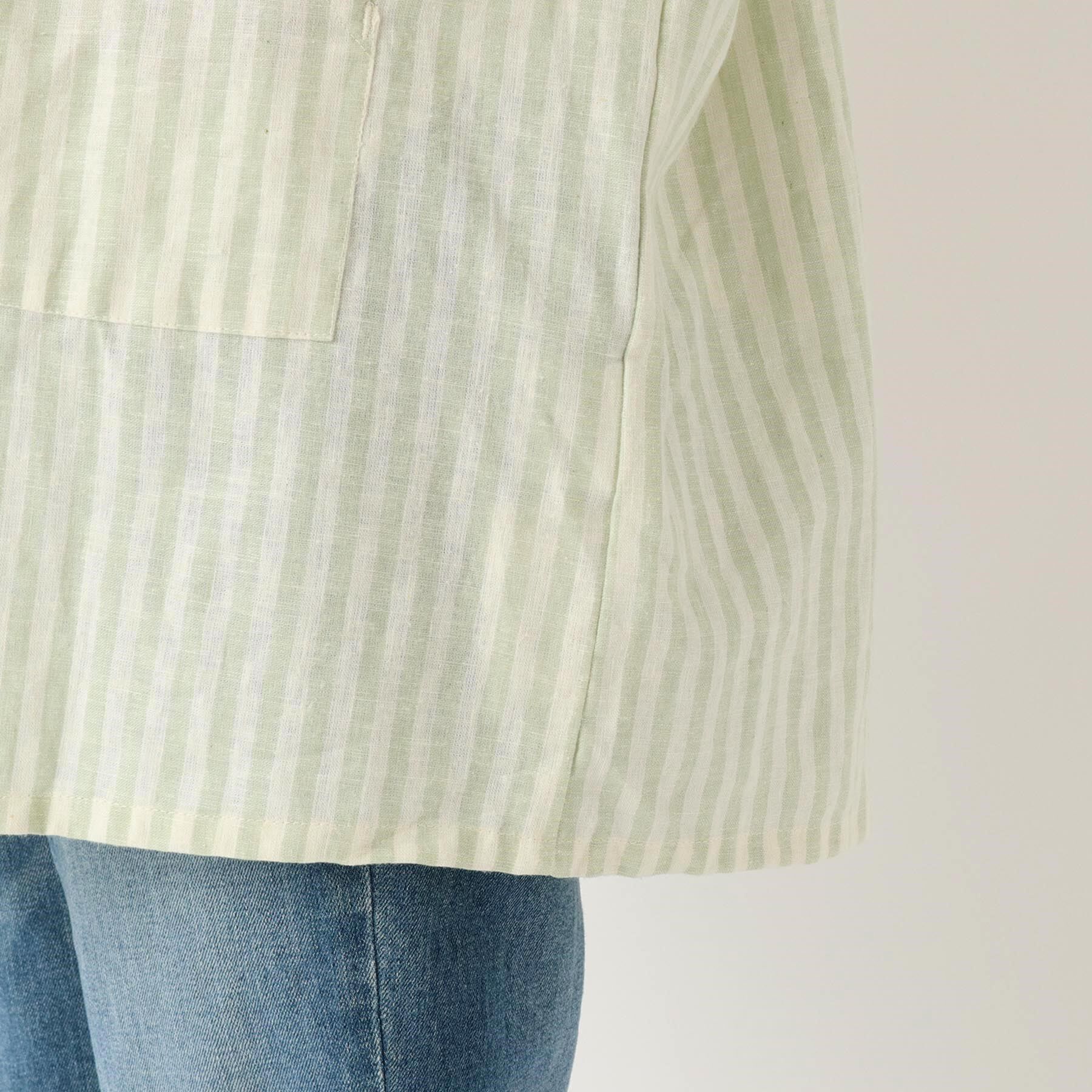 212 KITCHEN STORE「ブロックストライプ リネンコットン スモック LGR ＜212Kオリジナル ＞」|食器・キッチングッズ|