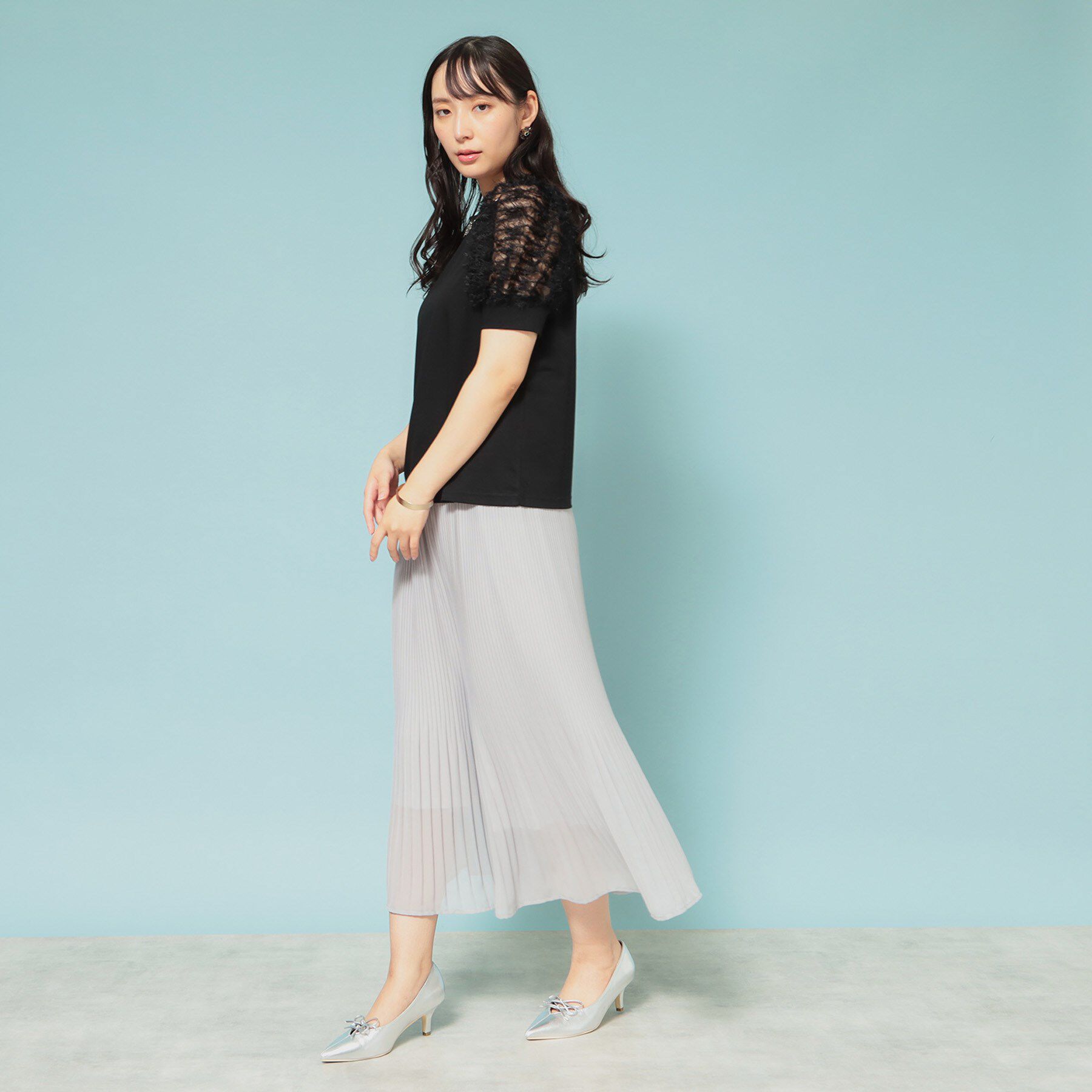 SunaUna「【チュール袖】パフスリーブカットソー」|Tシャツ・カットソー|