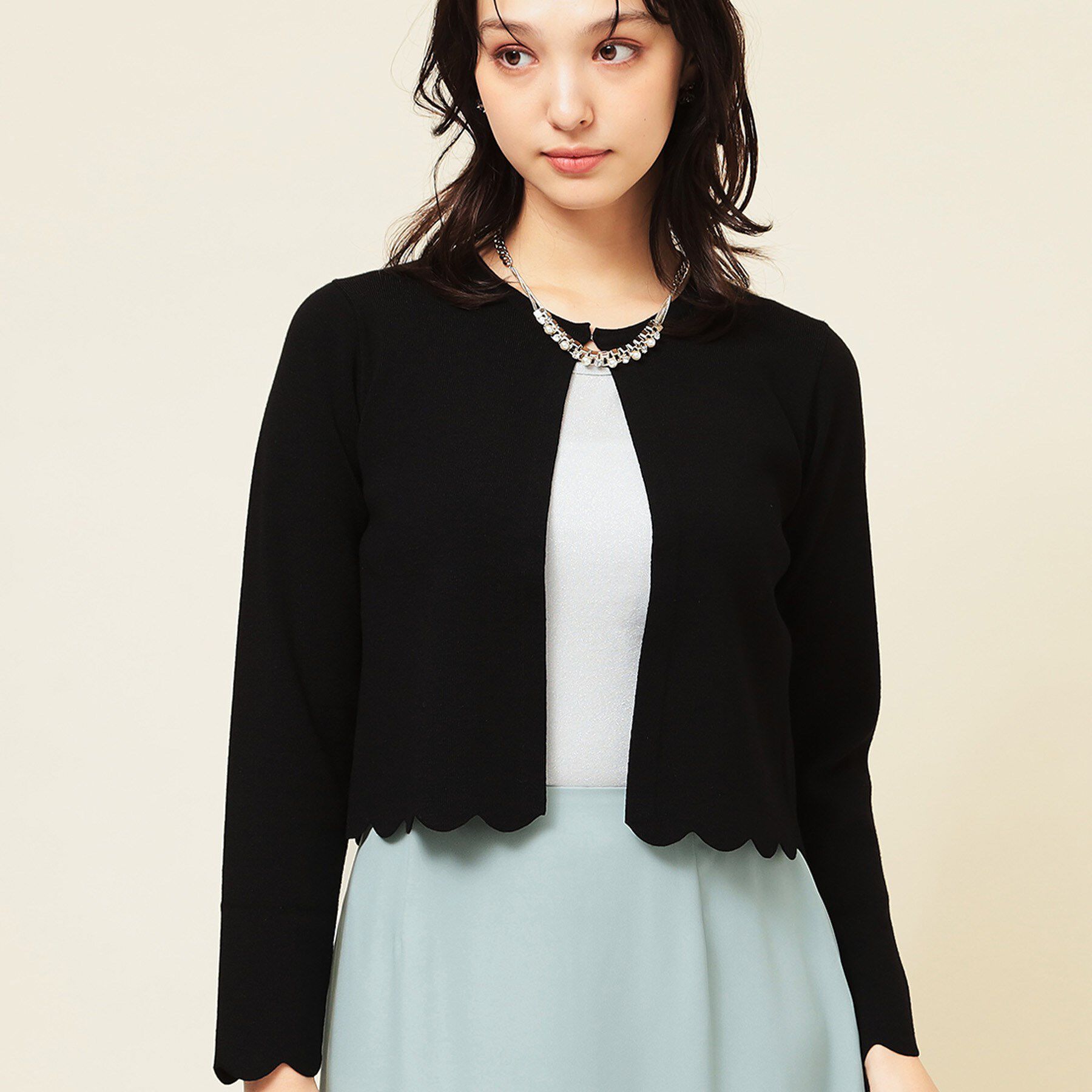 SunaUna「【4色展開／定番】スカラップボレロ」|カーディガン|