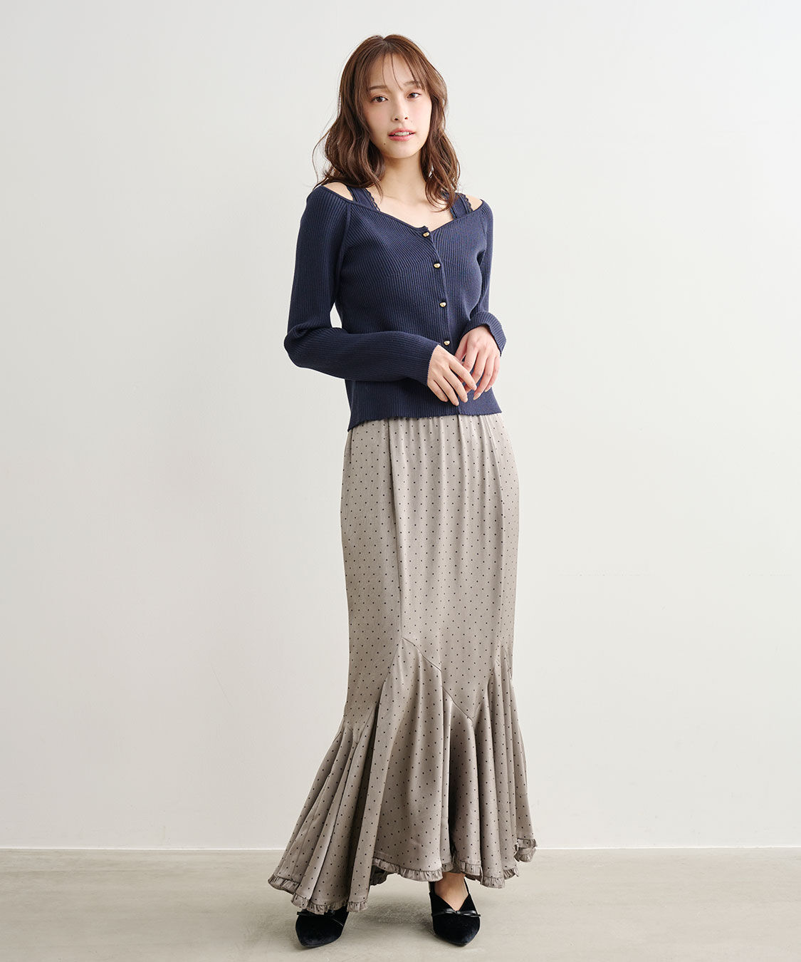 COCO DEAL「Vネックリブニットカーディガン」|ニット・セーター|