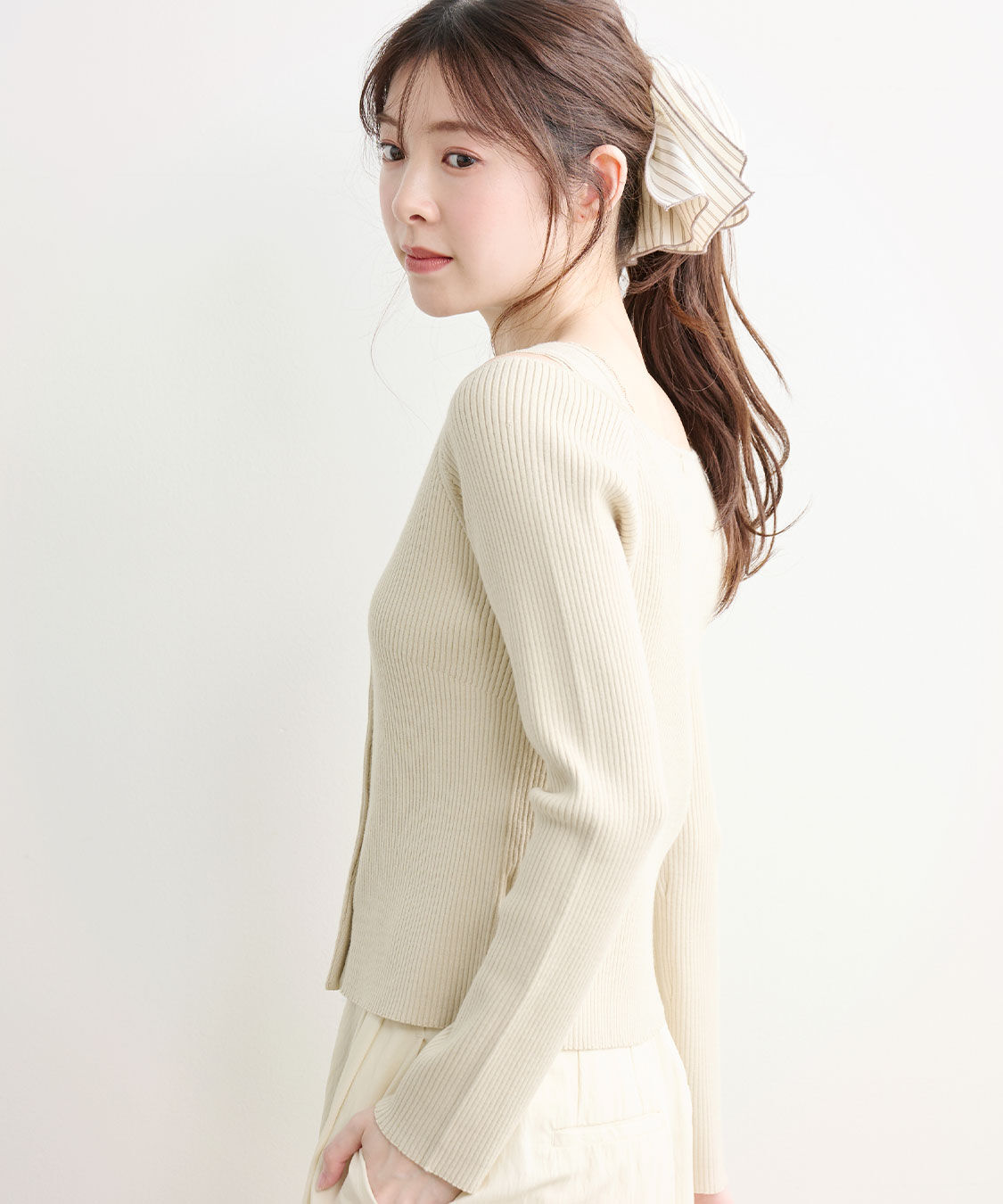 COCO DEAL「Vネックリブニットカーディガン」|ニット・セーター|