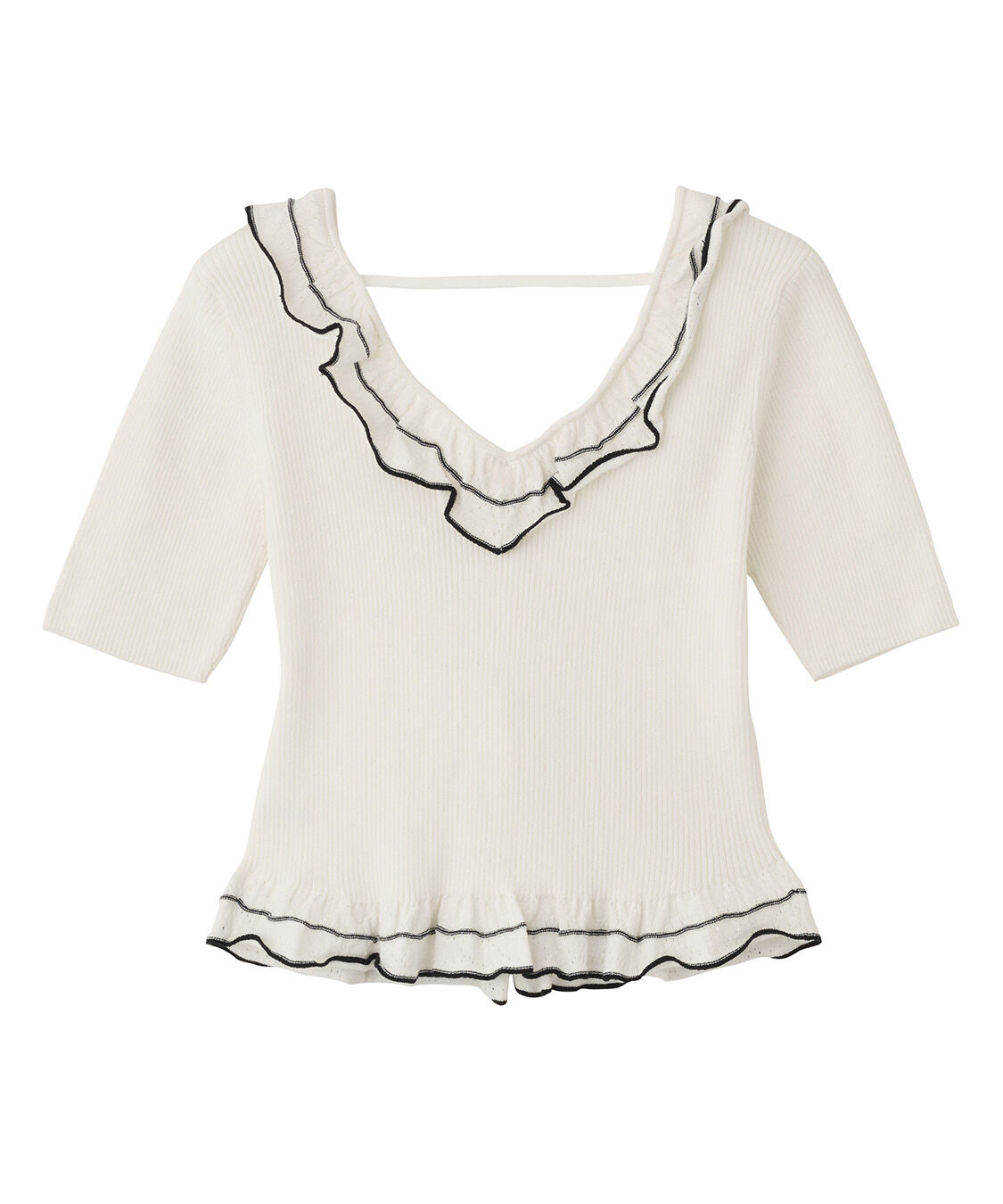 COCO DEAL「Vネックフリルニット」|ニット・セーター|