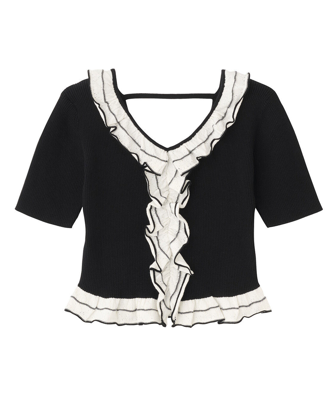 COCO DEAL「Vネックフリルニット」|ニット・セーター|