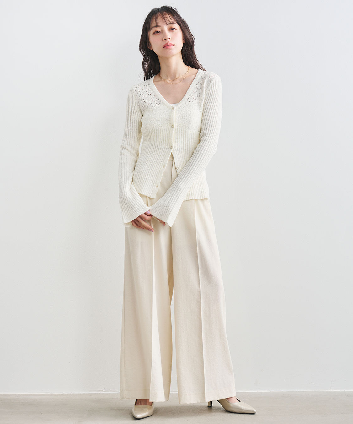 COCO DEAL「リネンライクバックフラップワイドパンツ」|スラックス|