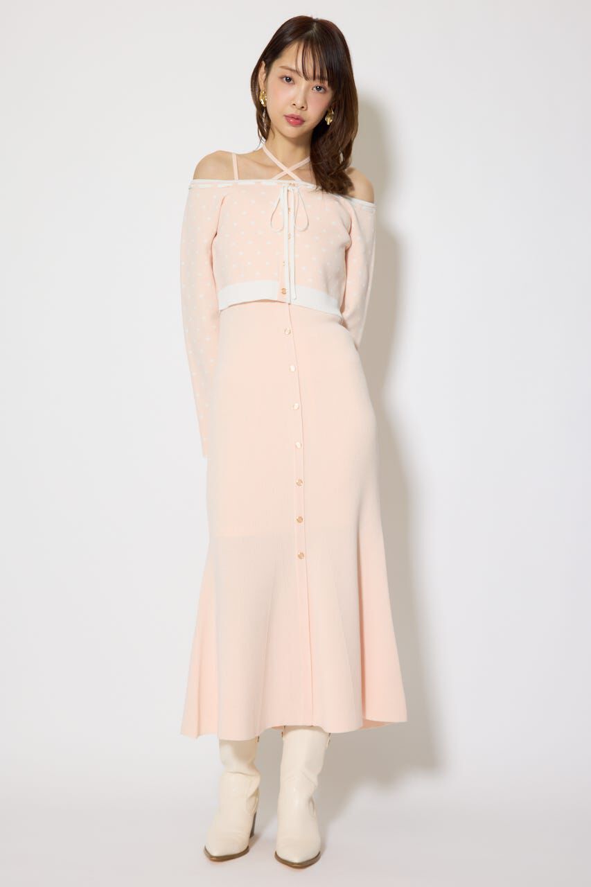 rienda「リボンカーデセットマーメイドニットワンピース」|ワンピース|