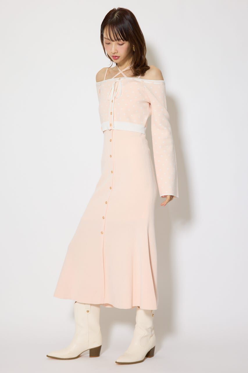 rienda「リボンカーデセットマーメイドニットワンピース」|ワンピース|