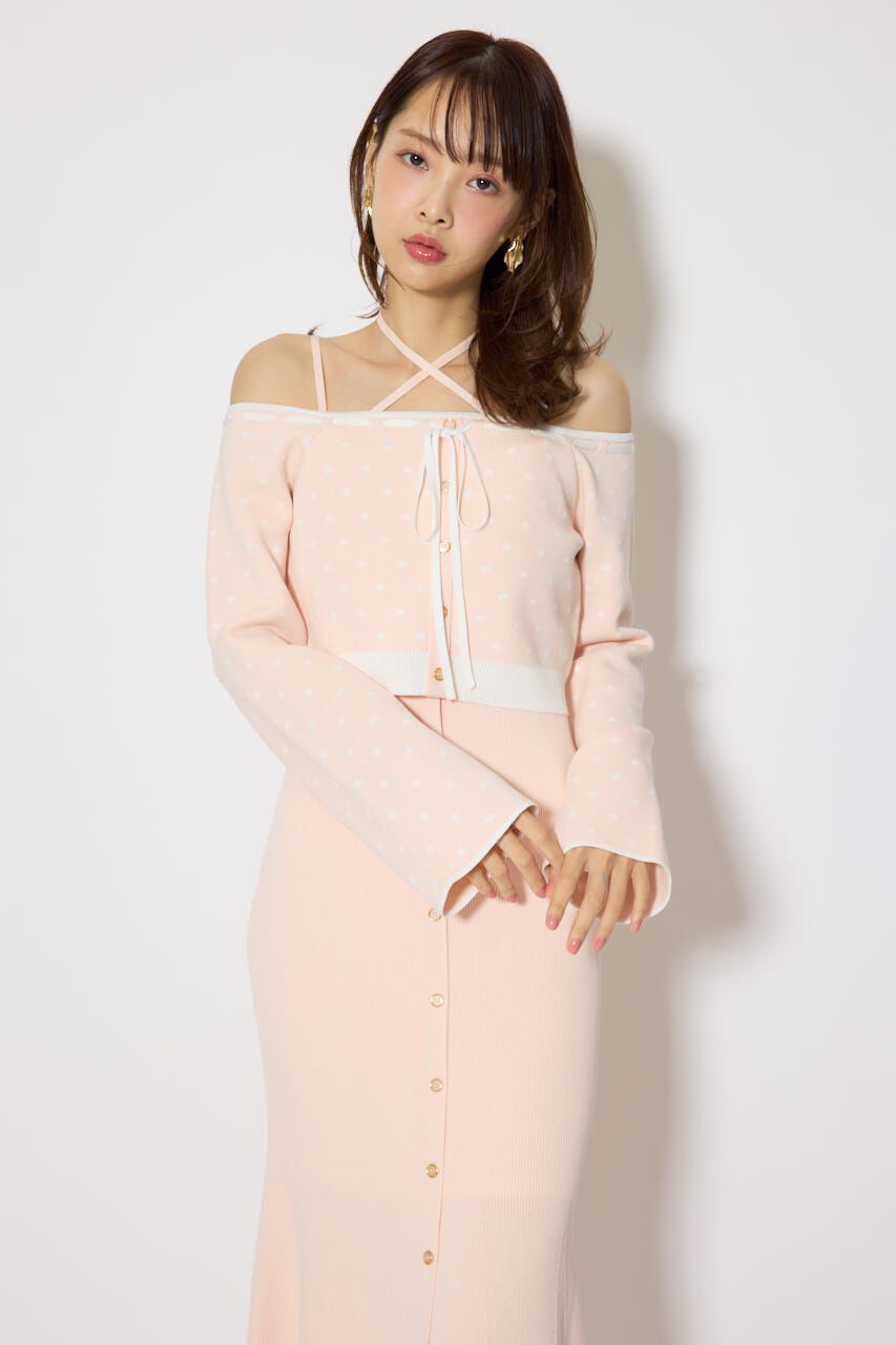 rienda「リボンカーデセットマーメイドニットワンピース」|ワンピース|