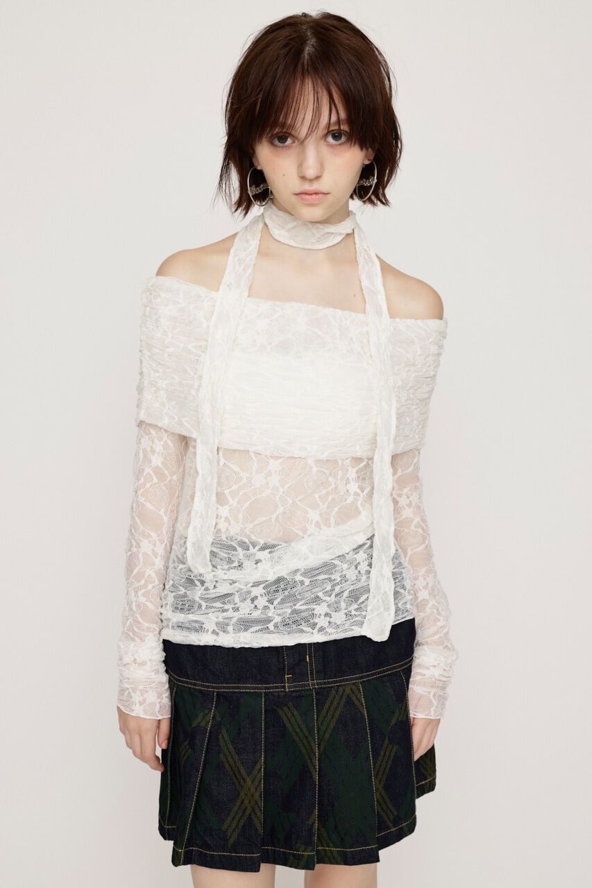 SLY「OFF SHOULDER CUT LACE トップス」|Tシャツ・カットソー|