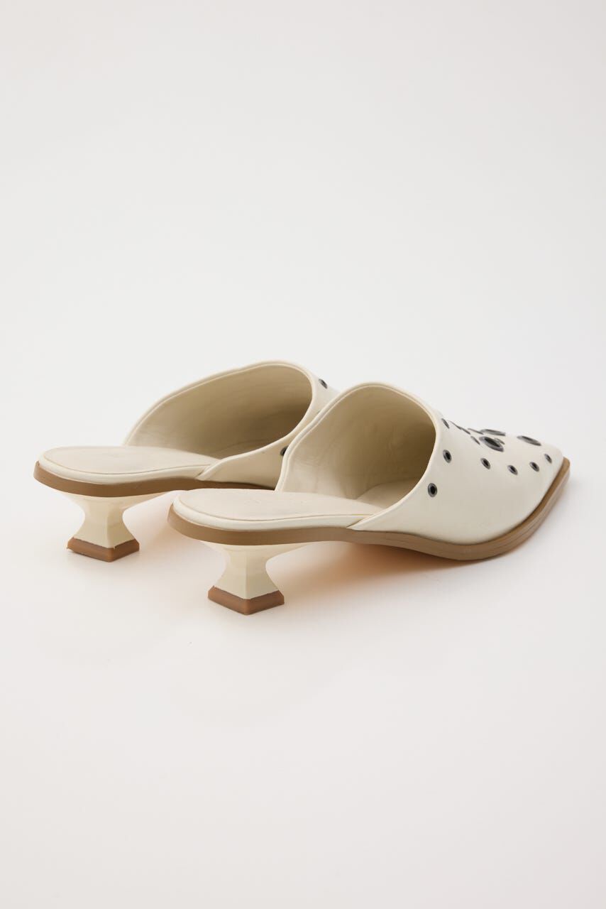 LAGUA GEM「EYELET KITTEN HEEL ミュール」|パンプス|