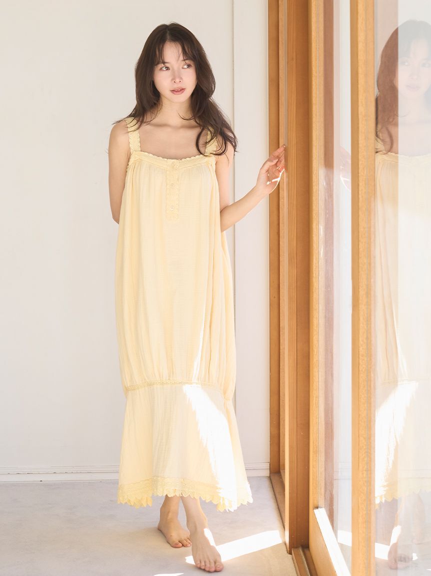 SNIDEL HOME「コットンガーゼマーメイドワンピース」|ルームウェア|YEL
