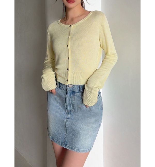 RESEXXY「【UVカット】ベーシックカーディガン」|カーディガン|イエロー