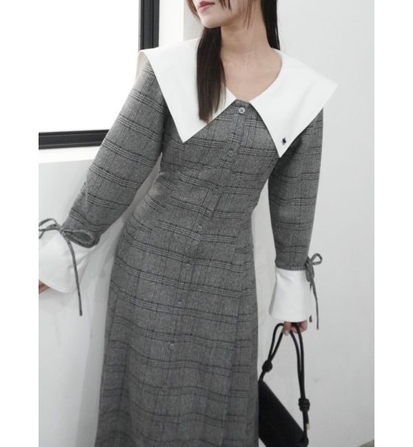 dazzlin「【POLO BCS コラボ】ビッグカラーサイドプリーツワンピース」|ワンピース|