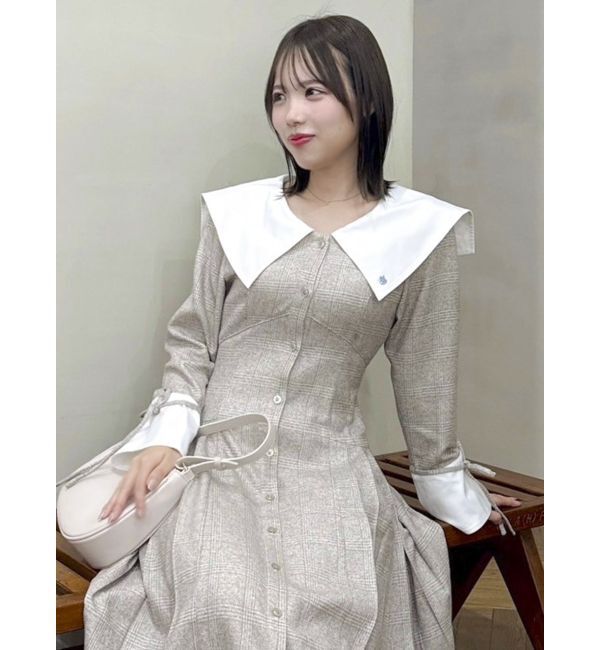 dazzlin「【POLO BCS コラボ】ビッグカラーサイドプリーツワンピース」|ワンピース|