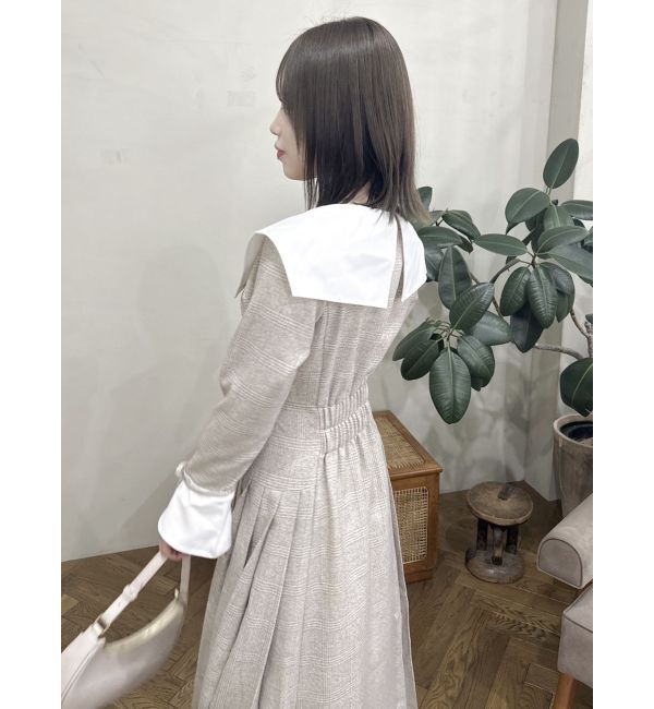 dazzlin「【POLO BCS コラボ】ビッグカラーサイドプリーツワンピース」|ワンピース|